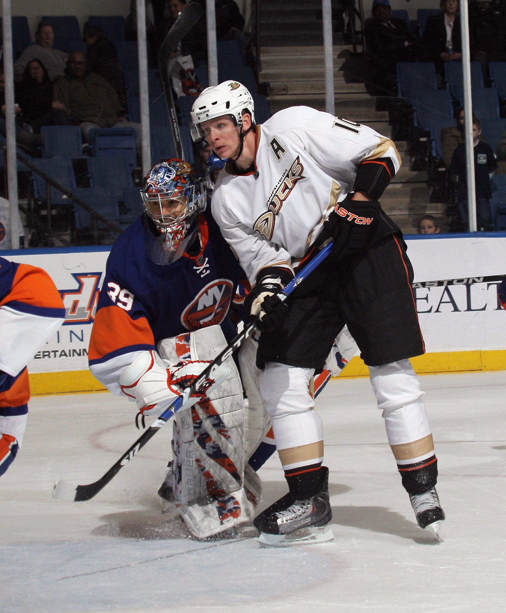UNIONDALE, NY - DECEMBER 16:  Corey Perry #10 of the Anaheim Ducks skates against the New York Islanders at the Nassau Coliseum on December 16, 2010 in Uniondale, New York.  (Photo by Bruce Bennett/Getty Images)