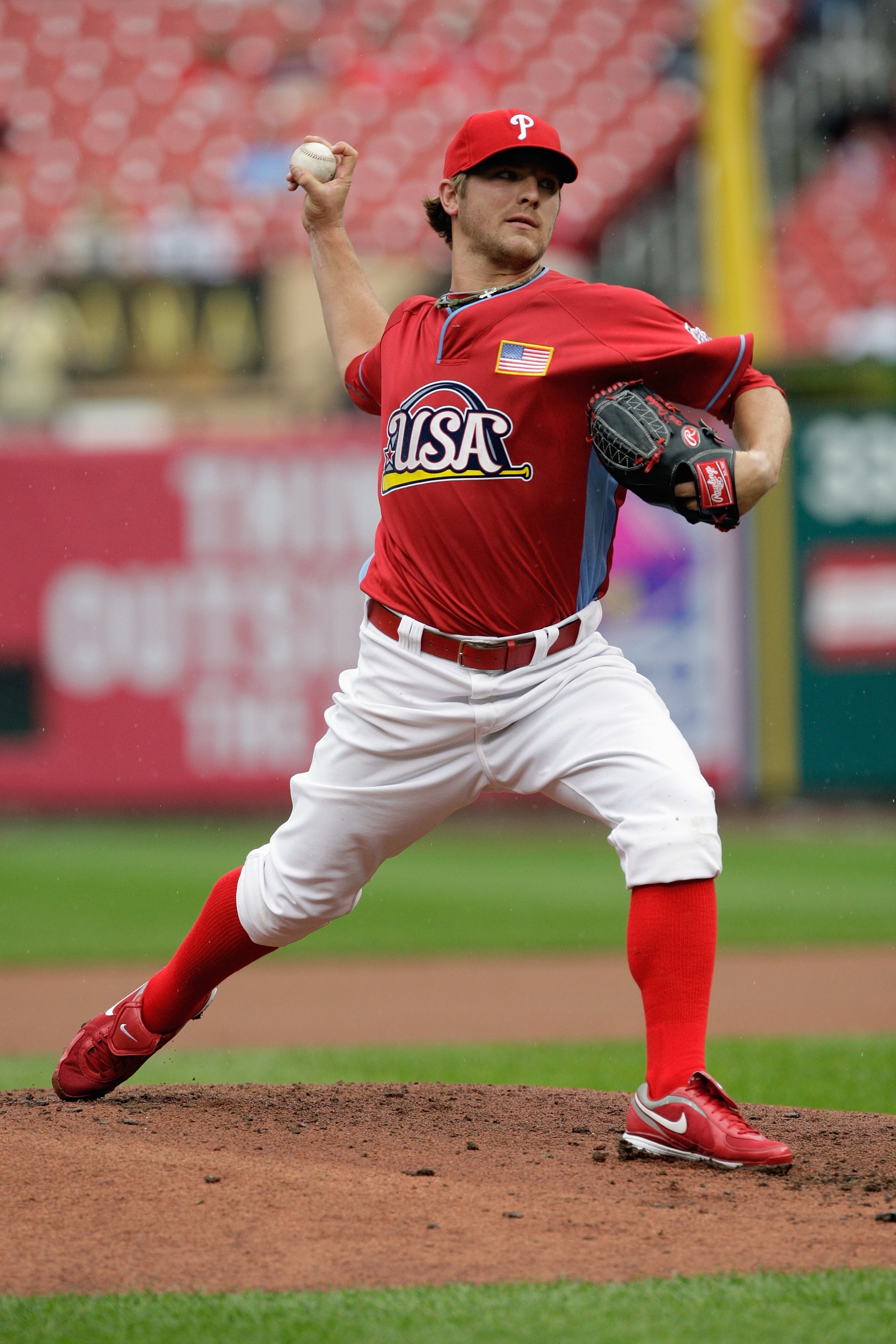 ST. LOUIS, MO - JULY 12: U.S. Futures All-Star Kyle Drabek of the Philadelphia Phillies pitches during the 2009 XM All-Star Futures Game at Busch Stadium on July 12, 2009 in St. Louis, Missouri. (Photo by Jamie Squire/Getty Images)