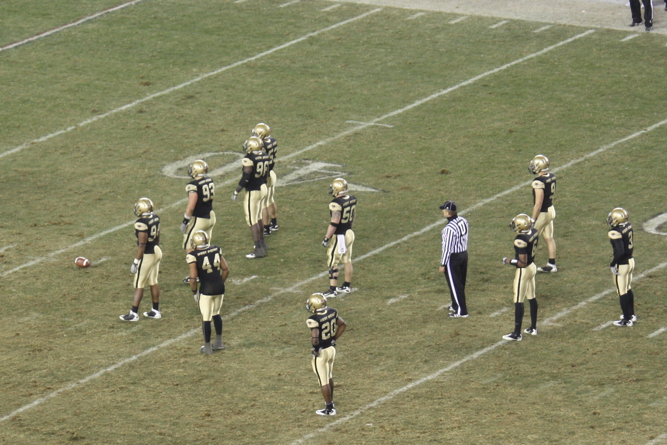 Stephen Anderson #50 patrols the middle of the Army defense