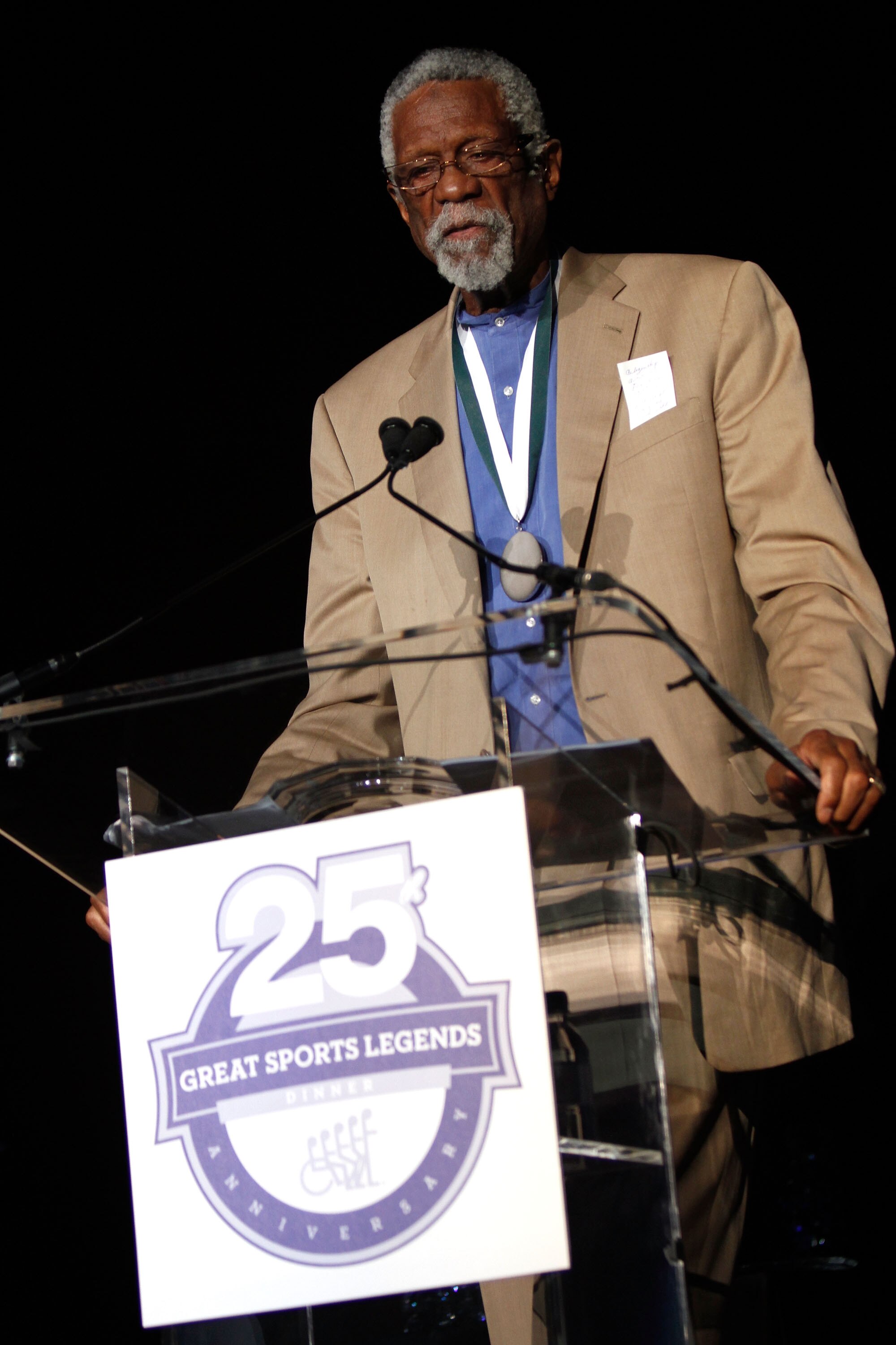 NEW YORK - SEPTEMBER 27:  2010 Honoree and former NBA player Bill Russell attends the 25th Great Sports Legends Dinner to benefit The Buoniconti Fund to Cure Paralysis at The Waldorf=Astoria on September 27, 2010 in New York City.  (Photo by Thos Robinson