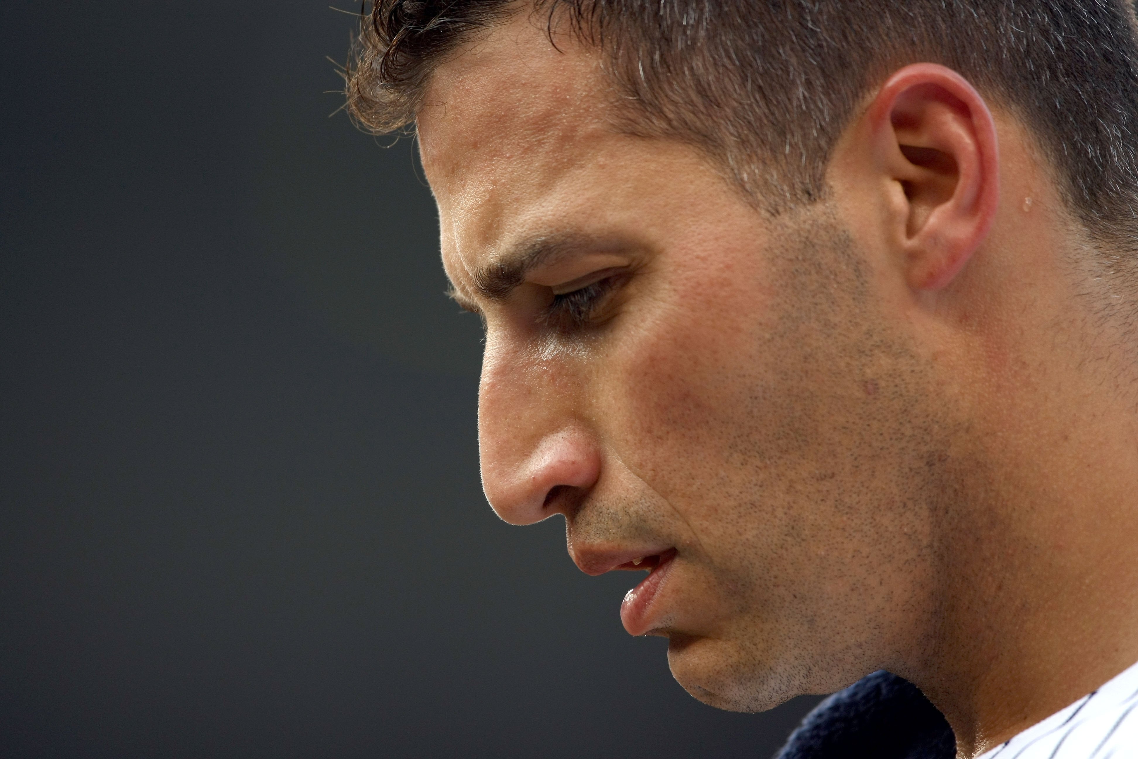 NEW YORK - JULY 8:  Pitcher Andy Pettite #46 of the New York Yankees looks on during a break in MLB game action against the Tampa Bay Rays on July 8, 2008 at Yankee Stadium in the Bronx borough of New York City. The Yankees defeated the Rays 5-0. (Photo b