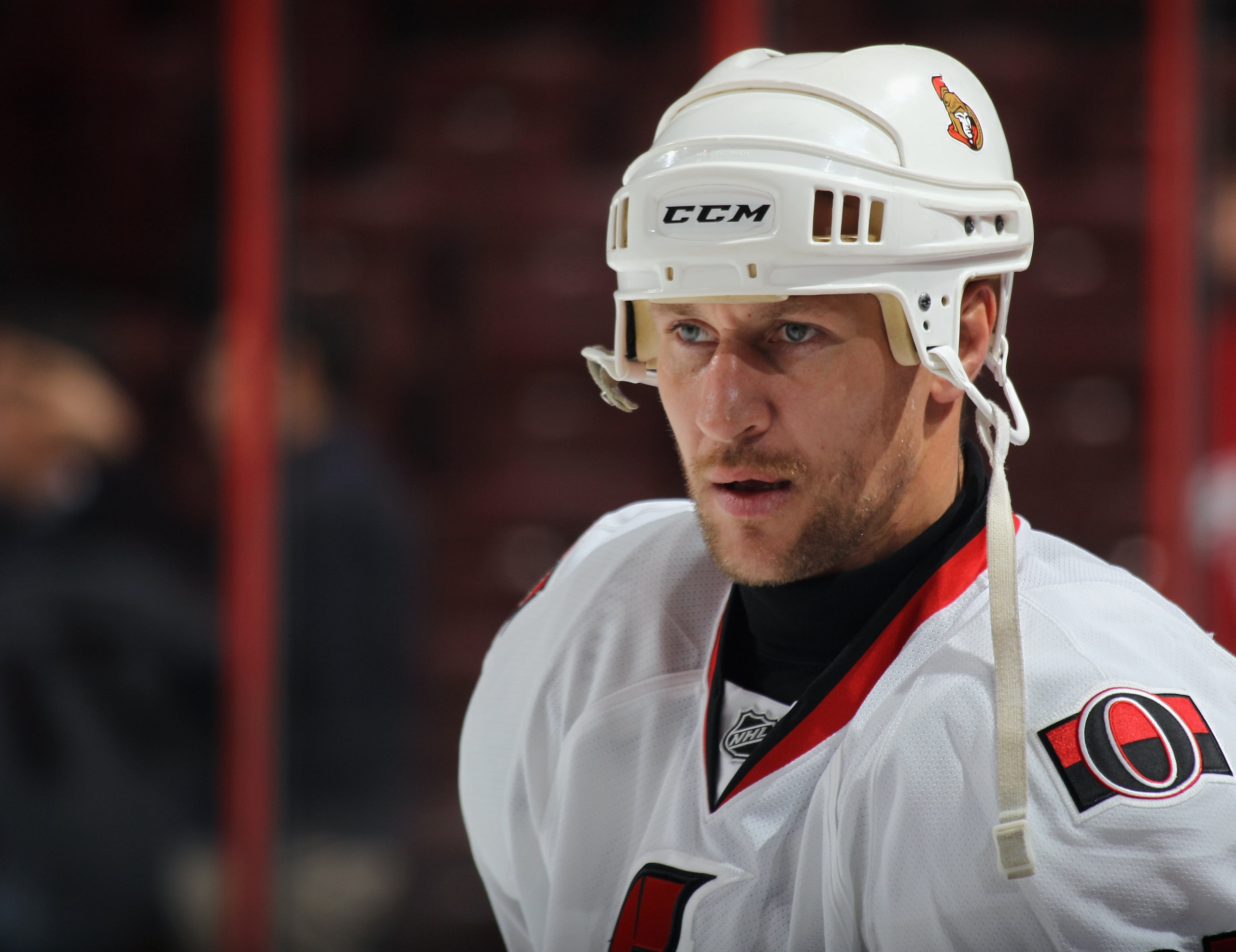 PHILADELPHIA - NOVEMBER 15:  Alex Kovalev #27 of the Ottawa Senators skates in warmups prior to the game against the Philadelphia Flyers at the Wells Fargo Center on November 15, 2010 in Philadelphia, Pennsylvania.  (Photo by Bruce Bennett/Getty Images)