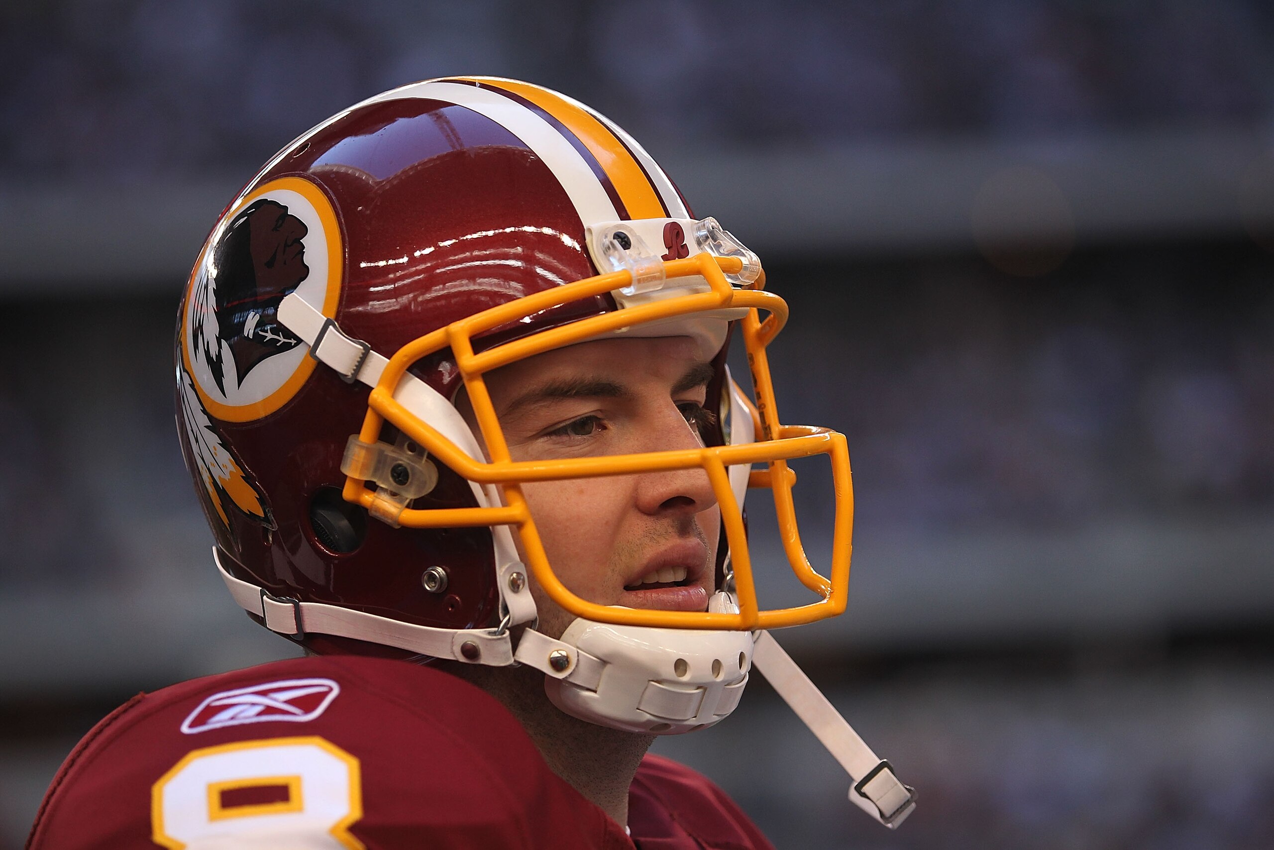 ARLINGTON, TX - DECEMBER 19:  Quarterback Rex Grossman #8 of the Washington Redskins during play against the Dallas Cowboys at Cowboys Stadium on December 19, 2010 in Arlington, Texas.  (Photo by Ronald Martinez/Getty Images)