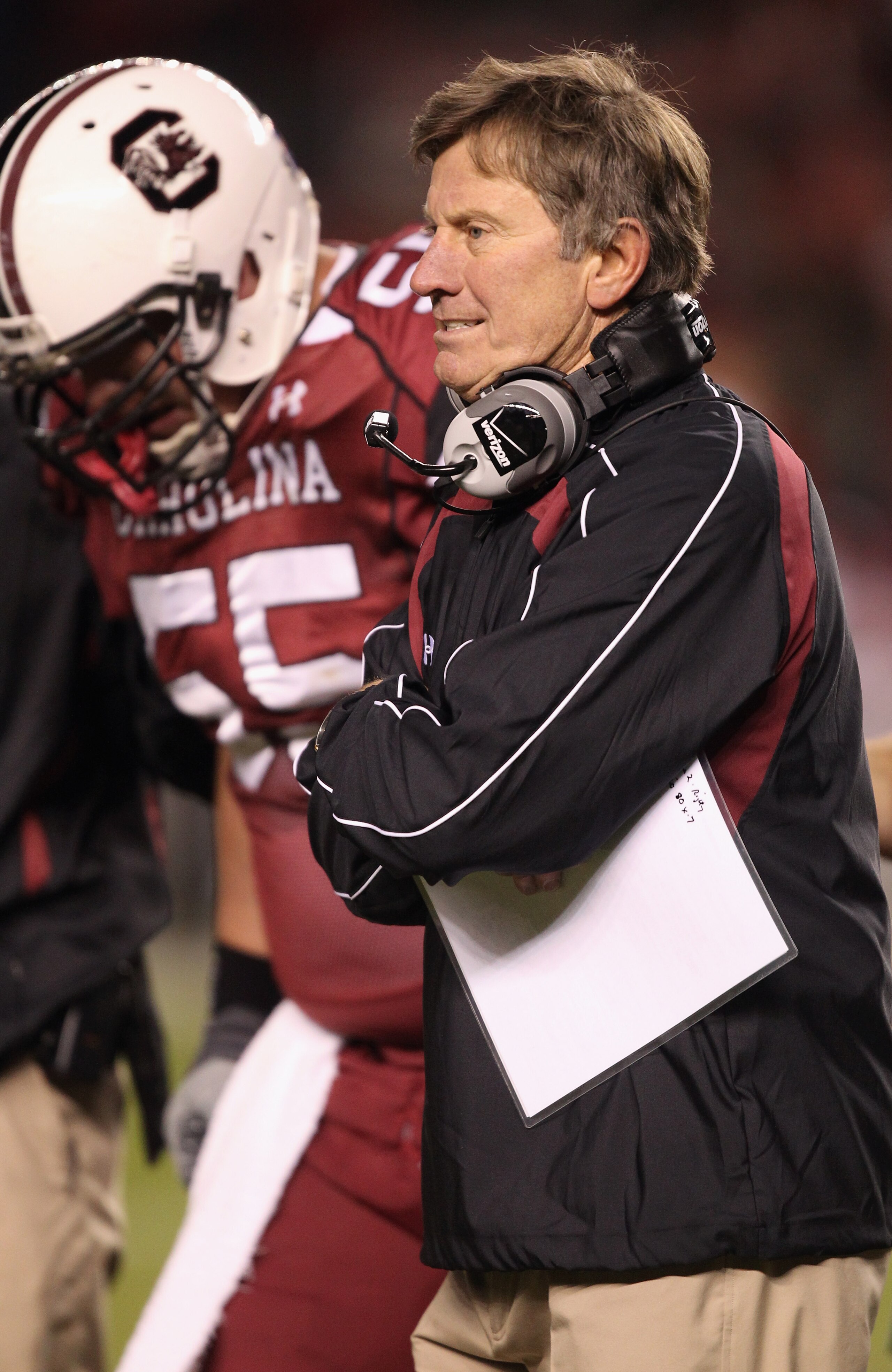 COLUMBIA, SC - NOVEMBER 06:  Head coach Steve Spurrier of the South Carolina Gamecocks during their game against the Arkansas Razorbacks at Williams-Brice Stadium on November 6, 2010 in Columbia, South Carolina.  (Photo by Streeter Lecka/Getty Images)