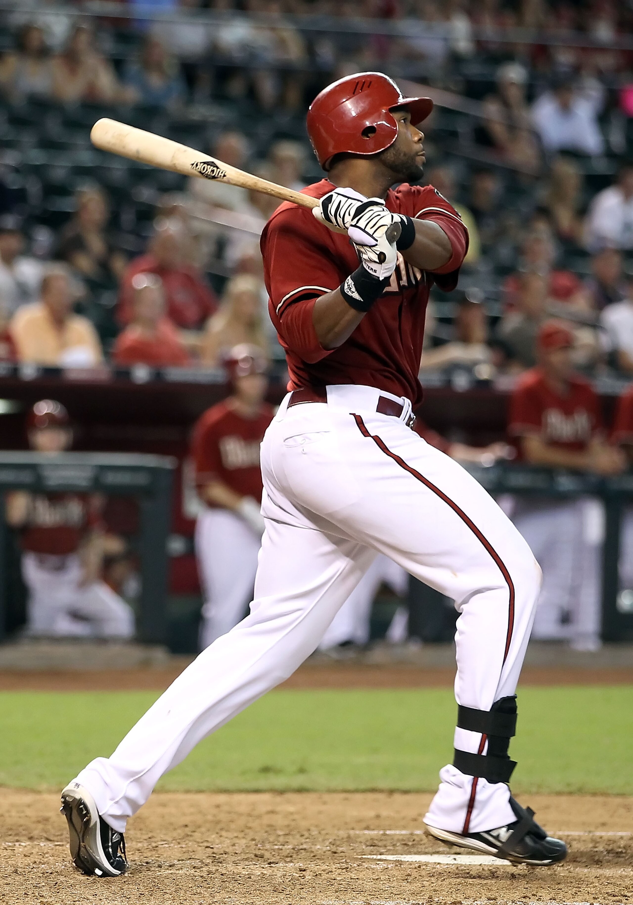 PHOENIX - SEPTEMBER 01:  Brandon Allen #29 of the Arizona Diamondbacks hits a grand slam against the San Diego Padres during the seventh inning of the Major League Baseball game at Chase Field on September 1, 2010 in Phoenix, Arizona.  (Photo by Christian
