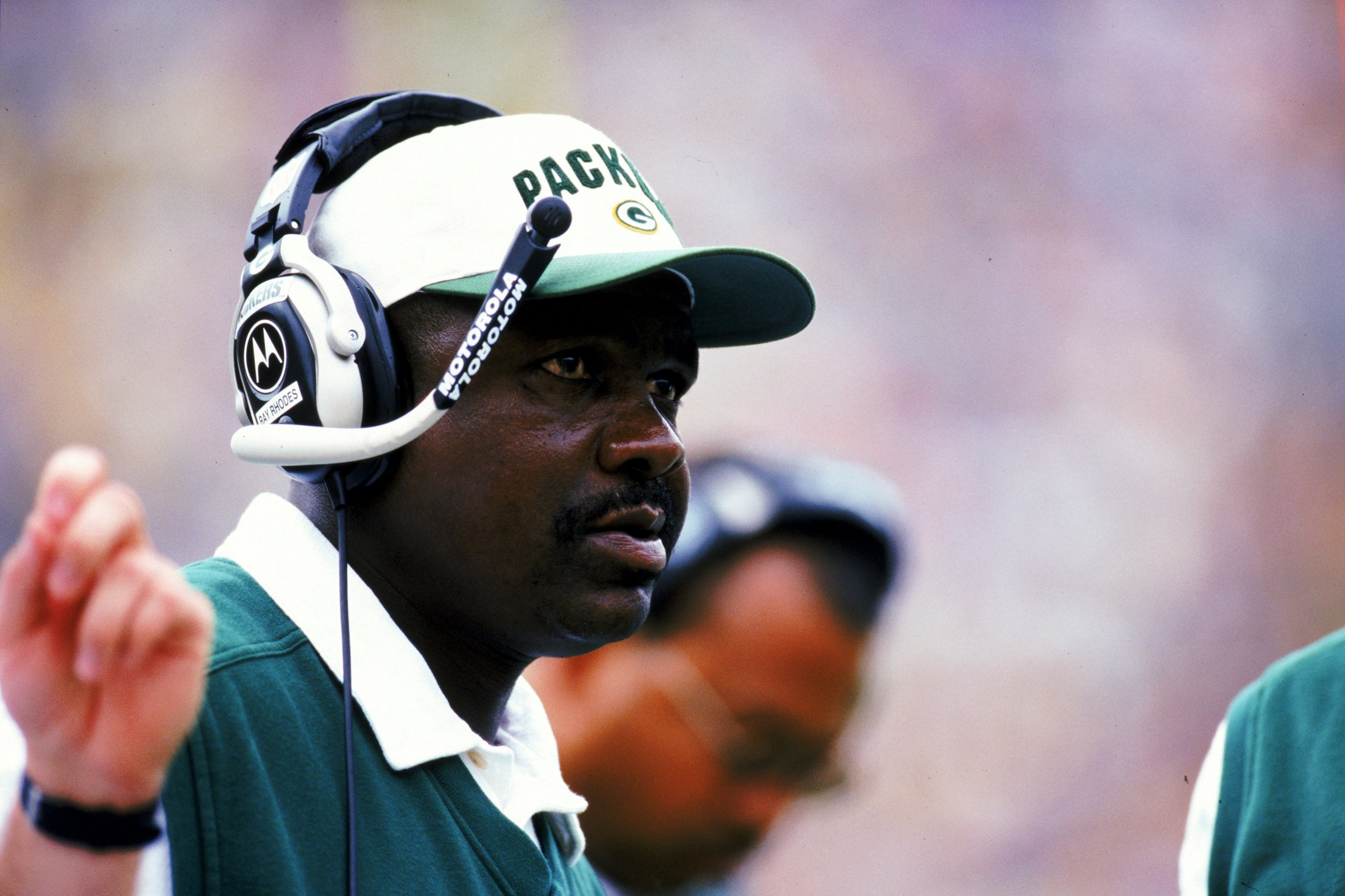 12 Sep 1999:  Head coach Ray Rhodes of the Green Bay Packers looks on from the sidelines during the game against the Oakland Raiders at Lambeau Field in Green Bay, Wisconsin. The Packers defeated the Raiders 28-24. Mandatory Credit: Brian Bahr /Allsport