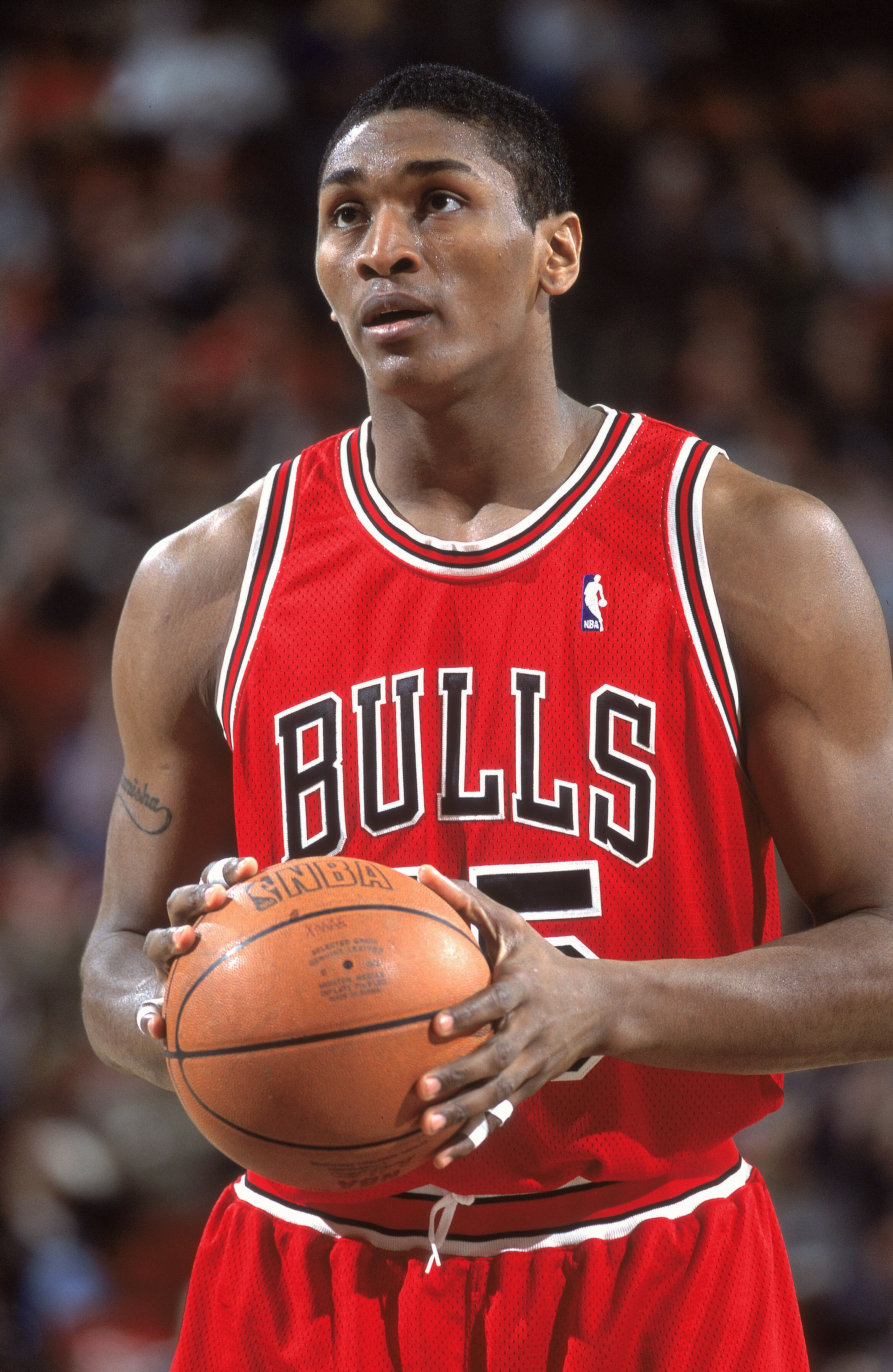 1 Feb 2001:  Ron Artest #15 of the Chicago Bulls looks on during the game against the Seattle SuperSonics at Key Arena in Seattle, Washington. The Sonics defeated the Bulls 97-91.  NOTE TO USER: It is expressly understood that the only rights Allsport are