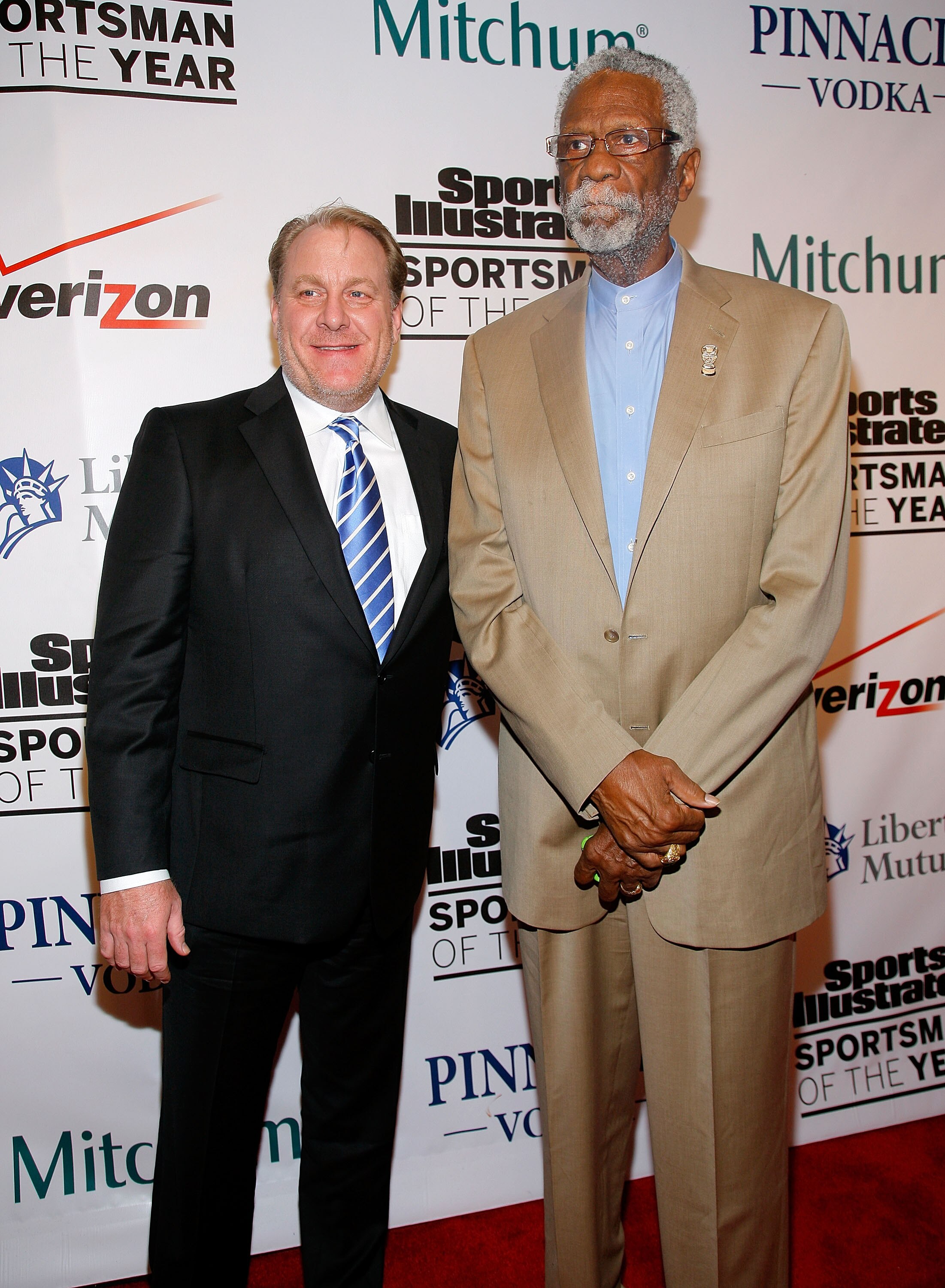 NEW YORK, NY - NOVEMBER 30:  Former MLB player Kurt Schilling and former NBA player Bill Russell attend the 2010 Sports Illustrated Sportsman of the Year Celebration at IAC Building on November 30, 2010 in New York City.  (Photo by Andy Kropa/Getty Images