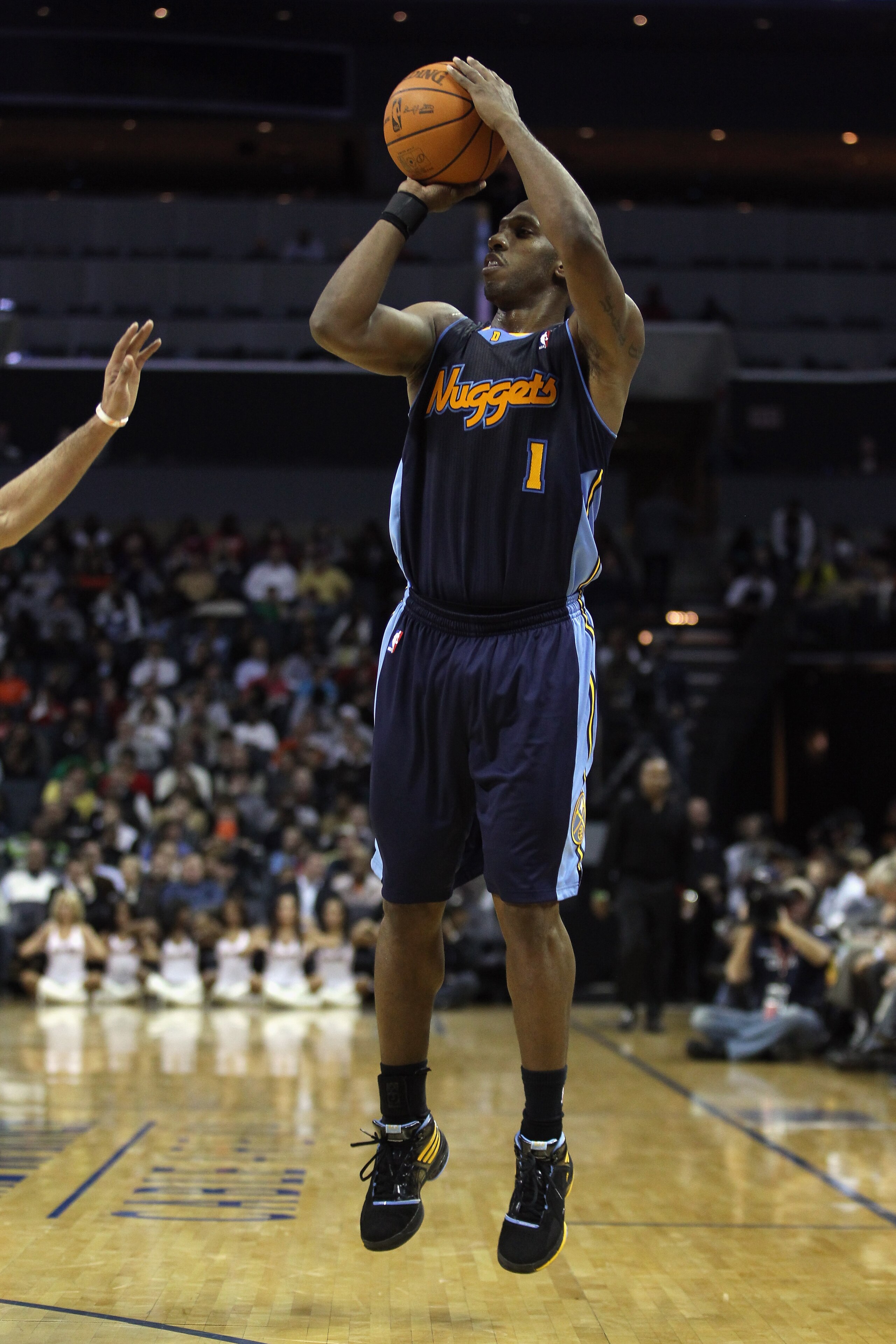 CHARLOTTE, NC - DECEMBER 07:  Chauncey Billups #1 of the Denver Nuggets against the Charlotte Bobcats during their game at Time Warner Cable Arena on December 7, 2010 in Charlotte, North Carolina.  NOTE TO USER: User expressly acknowledges and agrees that