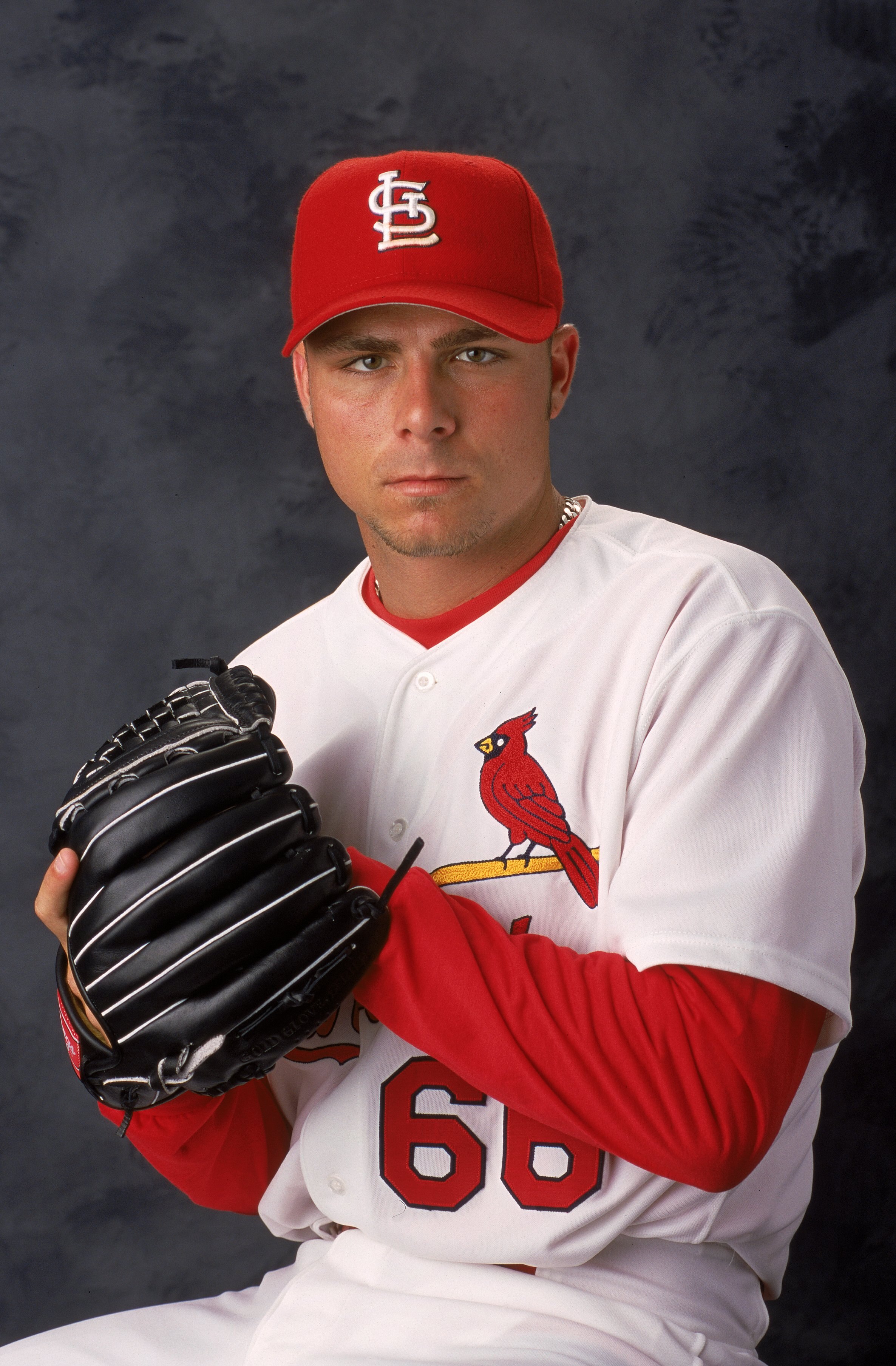 29 Feb 2000: Pitcher Rick Ankiel #66 of the St. Louis Cardinals poses for a studio portrait during Spring Training Photo Day in Jupiter, Florida. Mandatory Credit: Matthew Stockman  /Allsport