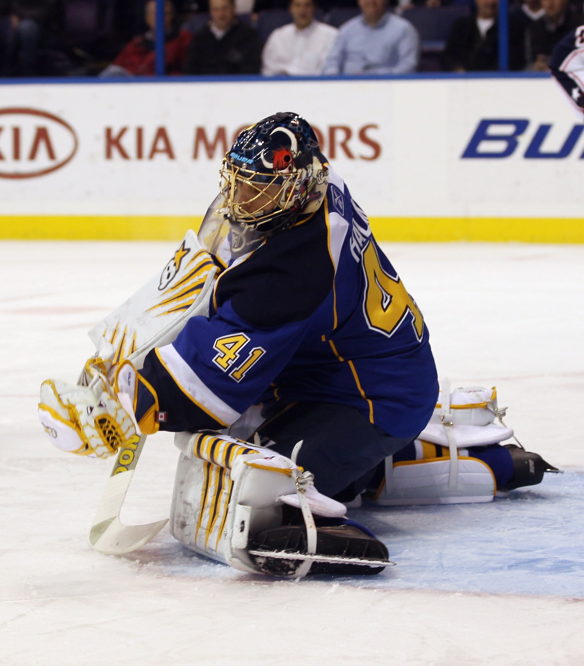 ST LOUIS, MO - DECEMBER 09:  Jaroslav Halak #41 of the St. Louis Blues tends net against the Columbus Blue Jackets at the Scottrade Center on December 9, 2010 in St Louis, Missouri.  (Photo by Bruce Bennett/Getty Images)