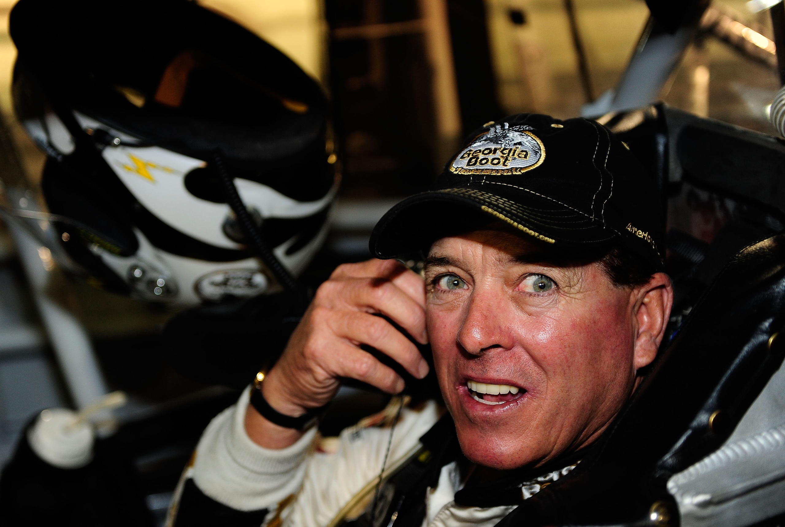 HOMESTEAD, FL - NOVEMBER 19:  Ron Hornaday Jr., driver of the #33 Georgia Boot Chevrolet, sits in his truck prior to the NASCAR Camping World Truck Series Ford 200 at Homestead-Miami Speedway on November 19, 2010 in Homestead, Florida.  (Photo by Rusty Ja