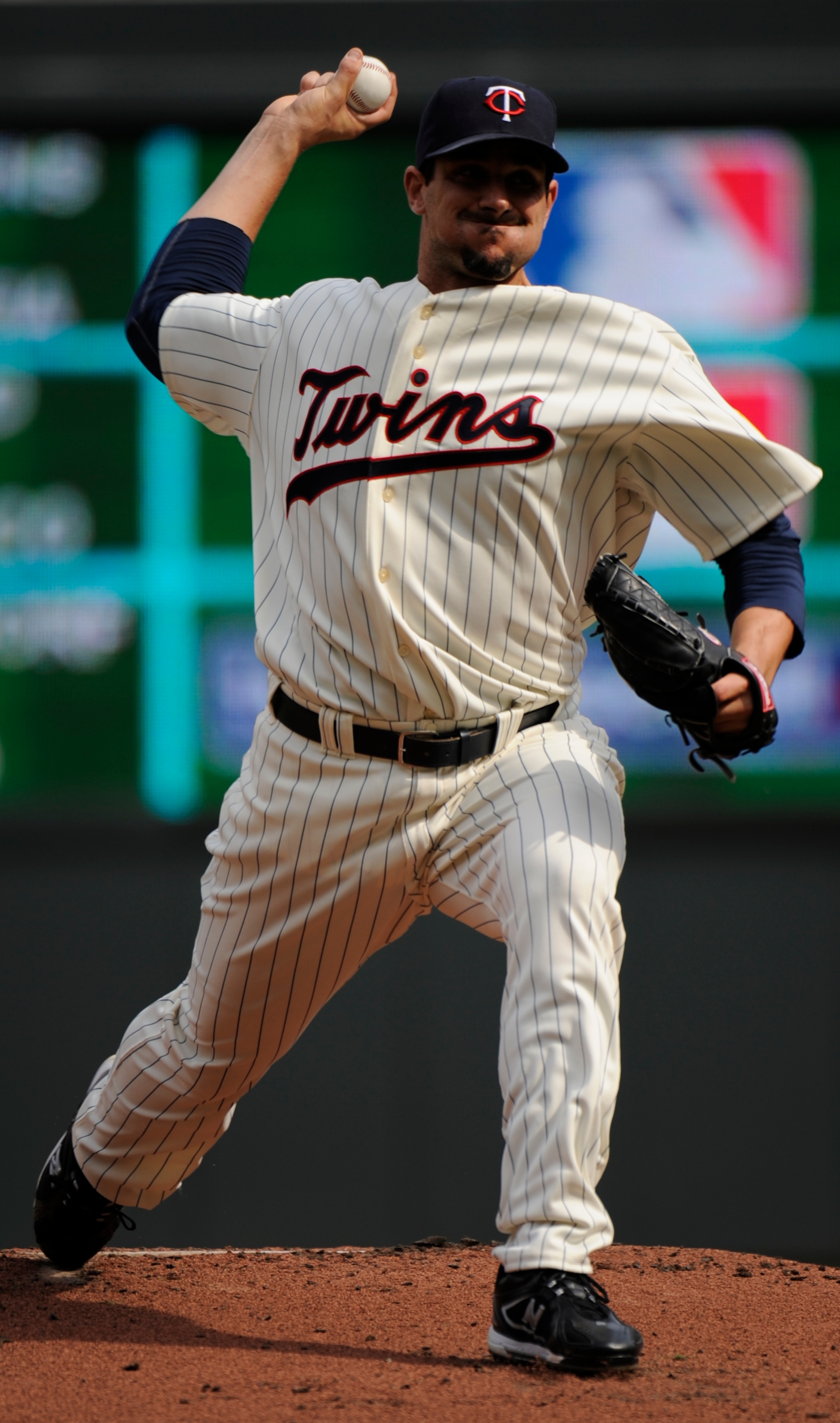 MINNESOTA, MN - APRIL 12: Carl Pavano #48 of the Minnesota Twins pitches in the first inning against the Boston Red Sox during the Twins home opener at Target Field on April 12, 2010 in Minneapolis, Minnesota. (Photo by Hannah Foslien /Getty Images)