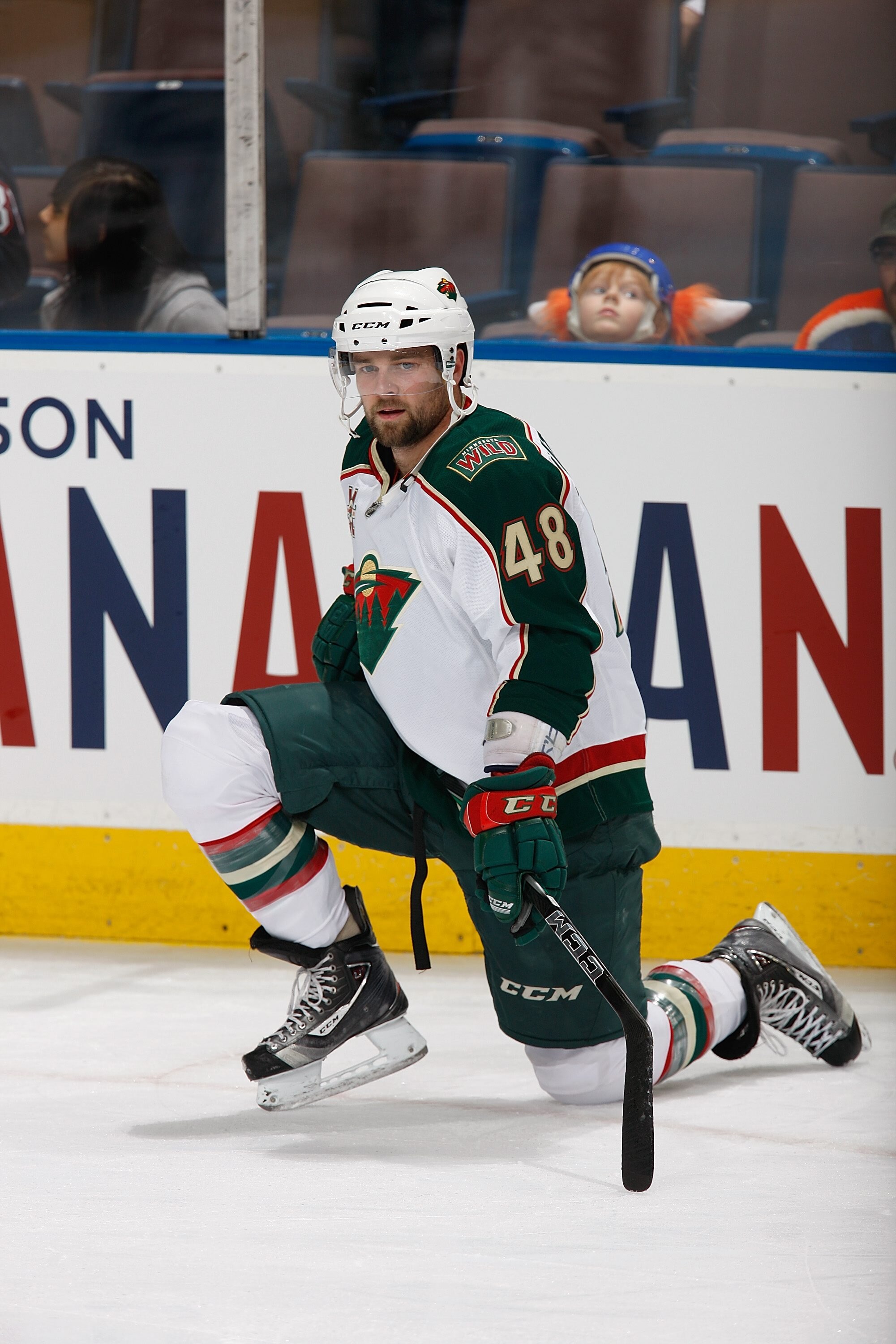 EDMONTON, CANADA - OCTOBER 21: Guillaume Latendresse #48 of the Minnesota Wild skates against the Edmonton Oilers on October 21, 2010 at Rexall Place in Edmonton, Alberta, Canada. (Photo by Dale MacMillan/Getty Images)