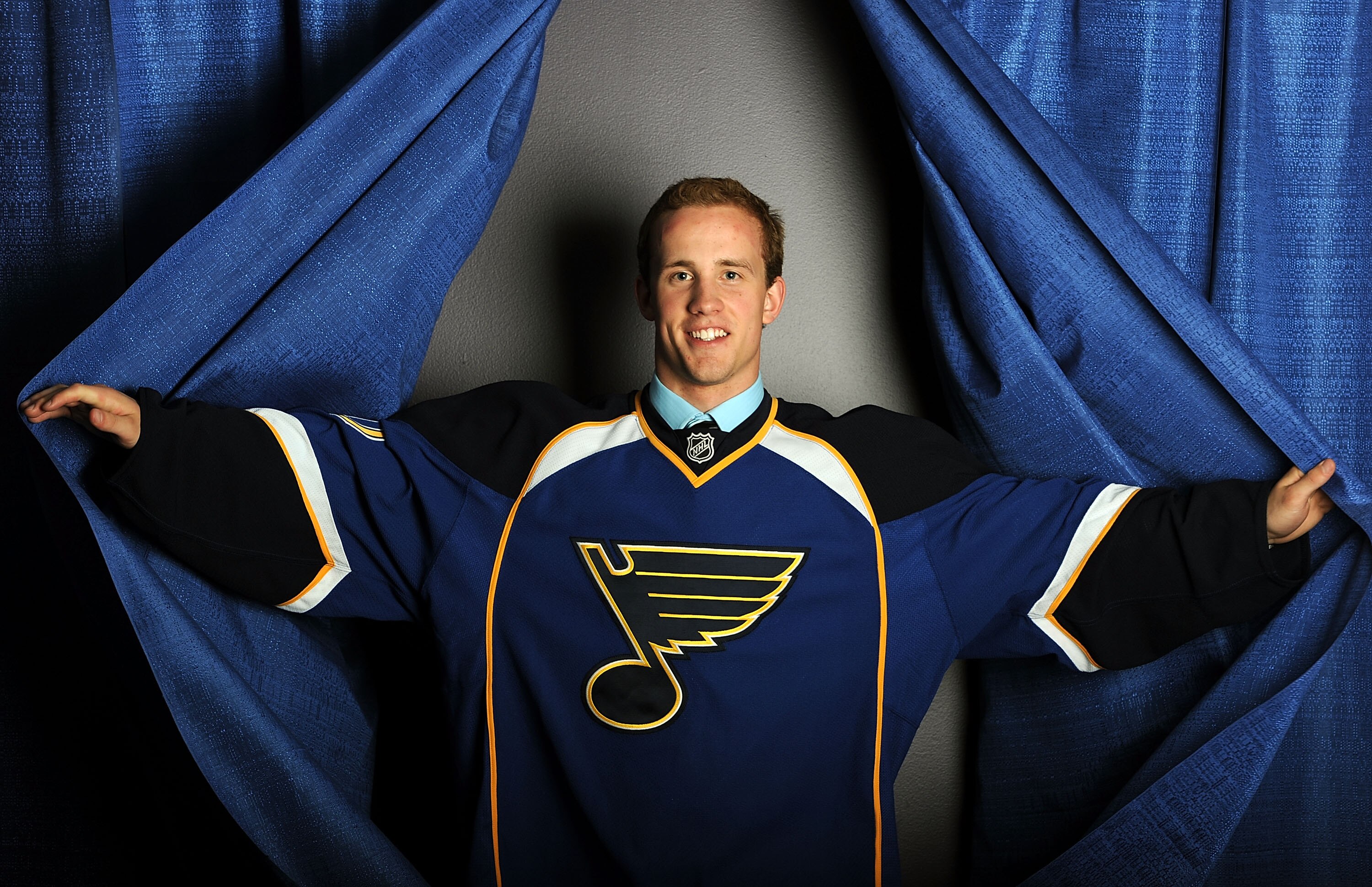 LOS ANGELES, CA - JUNE 25:  Jaden Schwartz, drafted 14th overall by the St. Louis Blues, poses for a portrait during the 2010 NHL Entry Draft at Staples Center on June 25, 2010 in Los Angeles, California.  (Photo by Harry How/Getty Images)