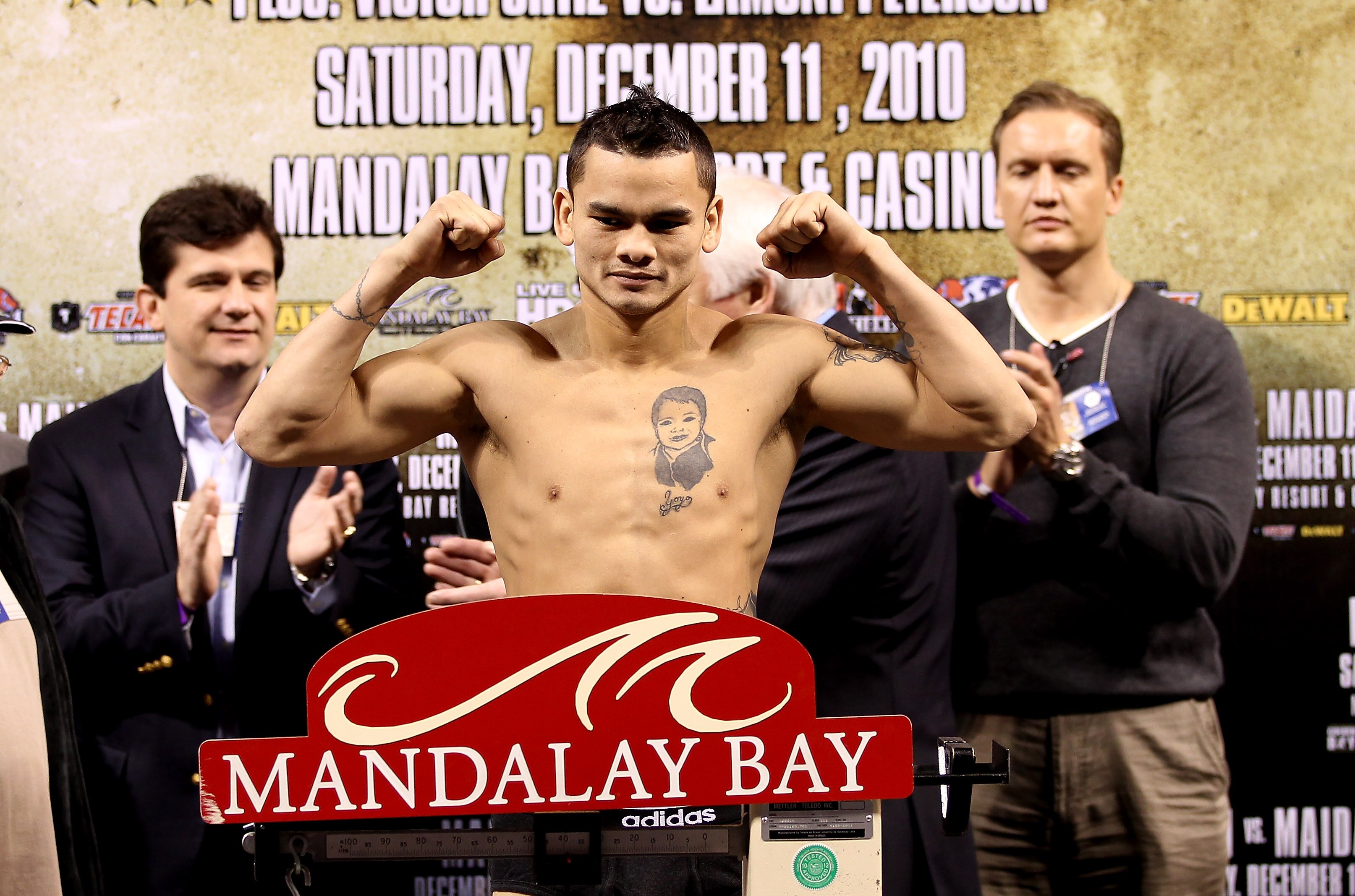 LAS VEGAS, NV - DECEMBER 10:  Marcos Maidana during the weigh in on December 10, 2010 in Las Vegas, Nevada.  (Photo by Scott Heavey/Getty Images)