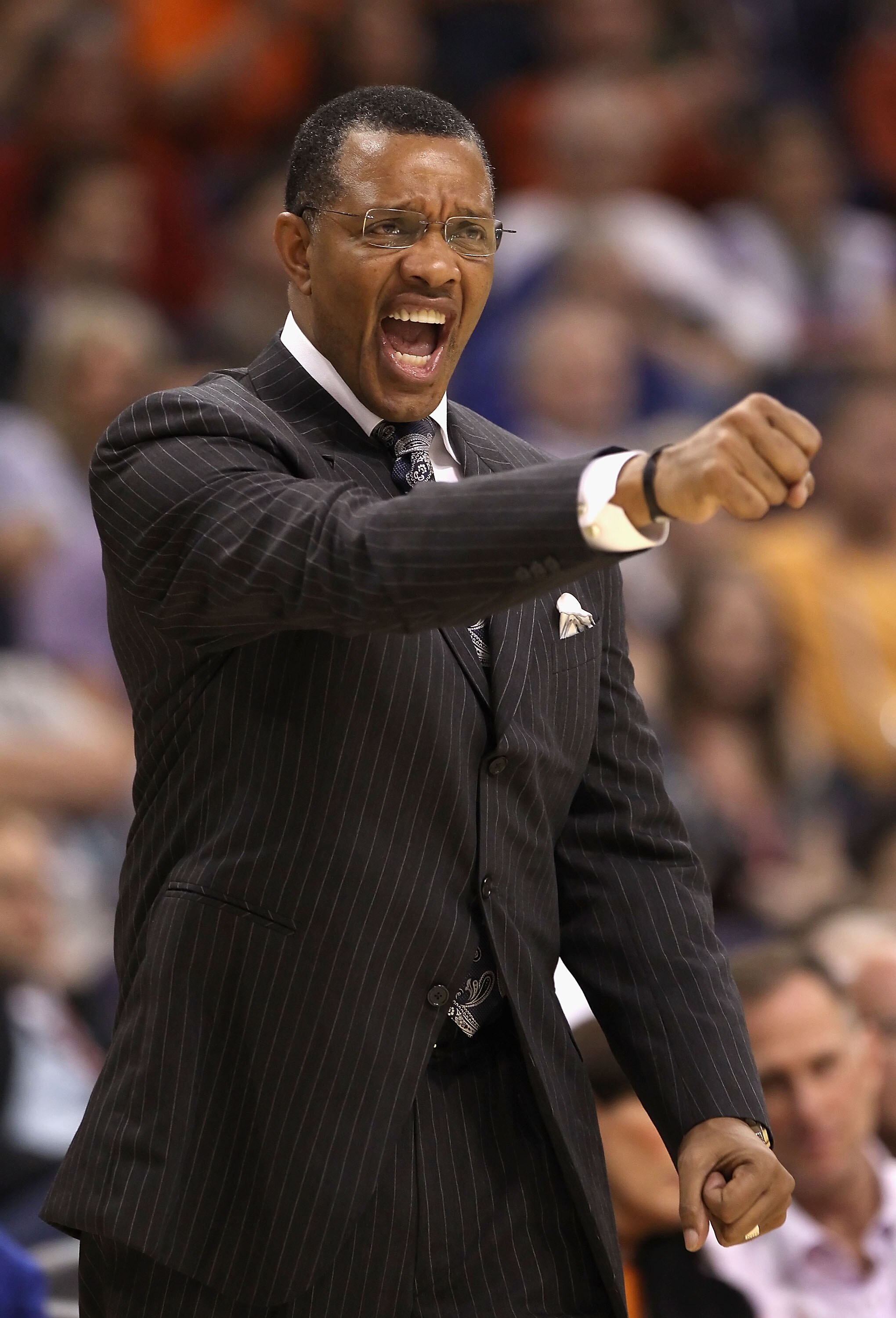 PHOENIX - DECEMBER 10:  Head coach Alvin Gentry of the Phoenix Suns reacts during the NBA game against the Portland Trail Blazers at US Airways Center on December 10, 2010 in Phoenix, Arizona.  The Trail Blazers defeated the Suns 101-94. NOTE TO USER: Use