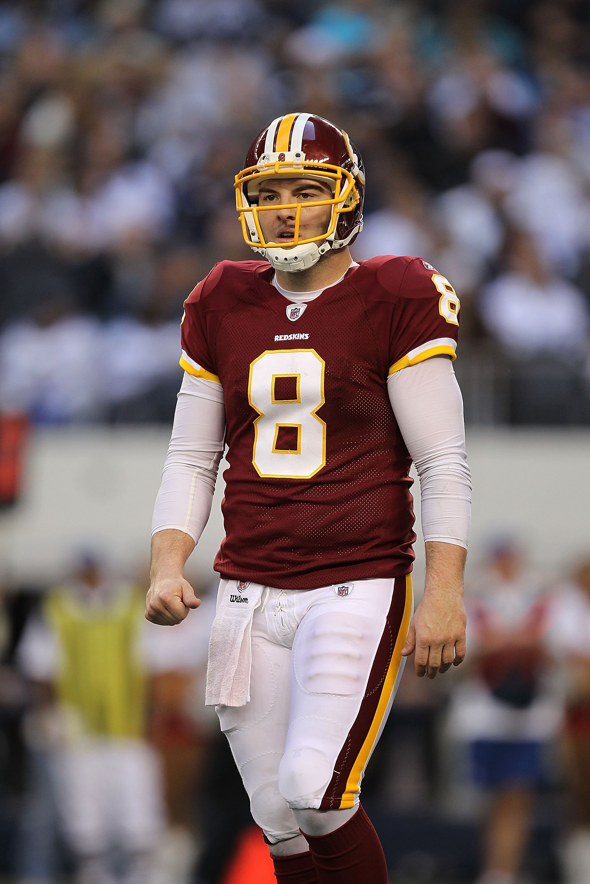 ARLINGTON, TX - DECEMBER 19:  Quarterback Rex Grossman #8 of the Washington Redskins during play against the Dallas Cowboys at Cowboys Stadium on December 19, 2010 in Arlington, Texas.  (Photo by Ronald Martinez/Getty Images)