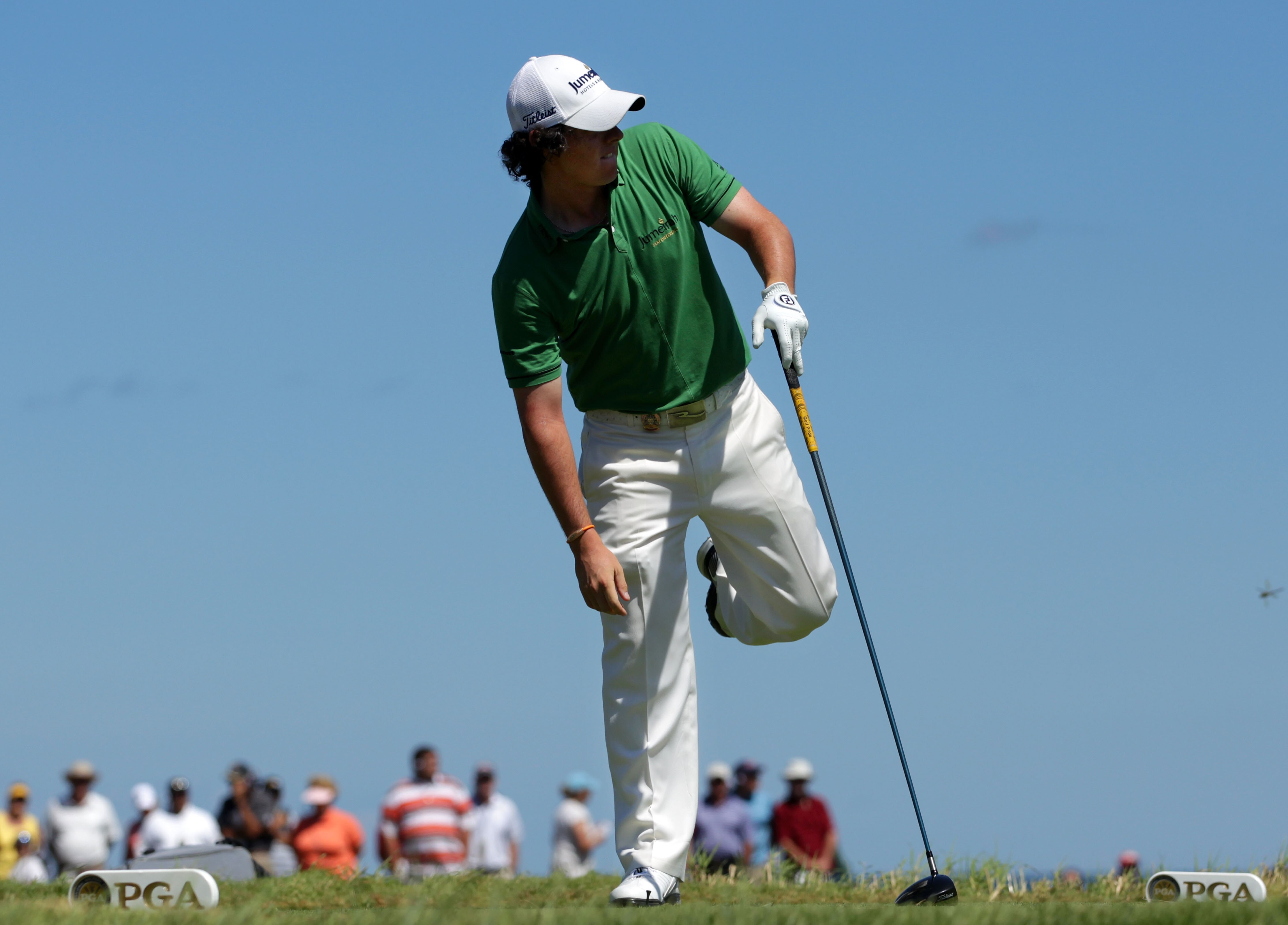 KOHLER, WI - AUGUST 15:  Rory McIlroy of Northern Ireland watches his tee shot on the second hole during the final round of the 92nd PGA Championship on the Straits Course at Whistling Straits on August 15, 2010 in Kohler, Wisconsin.  (Photo by Andrew Red