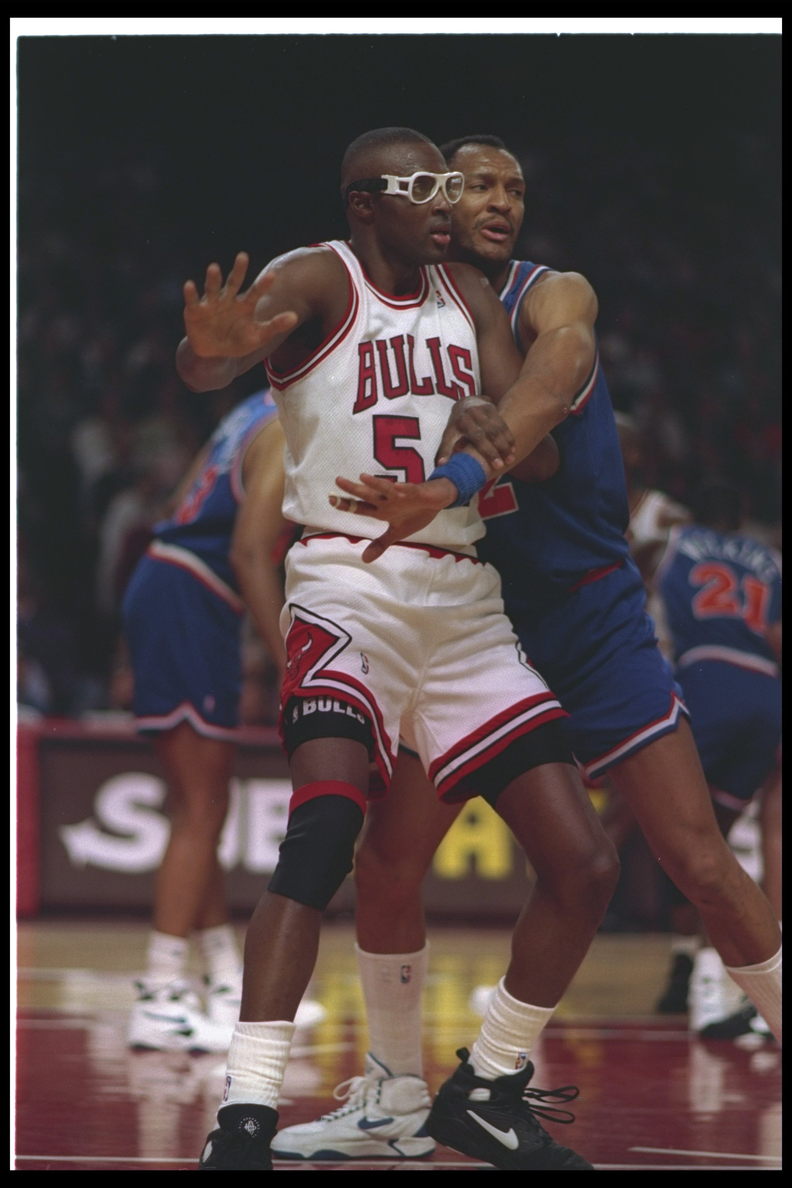 13 May 1993: Forward Horace Grant of the Chicago Bulls (left) and Larry Nance of the Cleveland Cavaliers tangle up during a second round playoff game at Gund Arena in Cleveland, Ohio. The Bulls won the game, 104-85. Mandatory Credit: Jonathan Daniel /A 13 May 1993: Forward Horace Grant of the Chicago Bulls (left) and Larry Nance of the Cleveland Cavaliers tangle up during a second round playoff game at Gund Arena in Cleveland, Ohio. The Bulls won the game, 104-85. Mandatory Credit: Jonathan Daniel /A