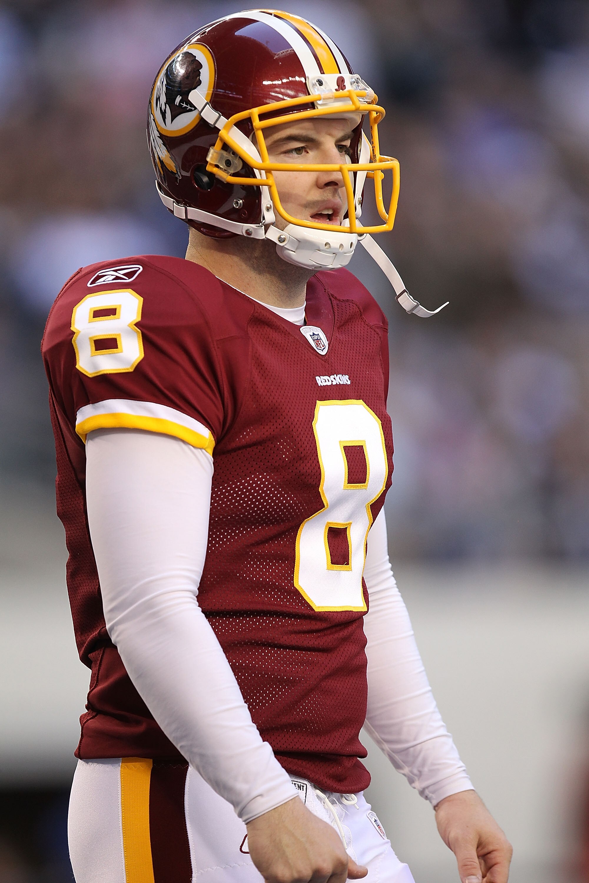 ARLINGTON, TX - DECEMBER 19:  Quarterback Rex Grossman #8 of the Washington Redskins during play against the Dallas Cowboys at Cowboys Stadium on December 19, 2010 in Arlington, Texas.  (Photo by Ronald Martinez/Getty Images)