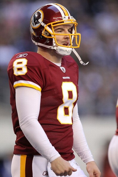 ARLINGTON, TX - DECEMBER 19:  Quarterback Rex Grossman #8 of the Washington Redskins during play against the Dallas Cowboys at Cowboys Stadium on December 19, 2010 in Arlington, Texas.  (Photo by Ronald Martinez/Getty Images)