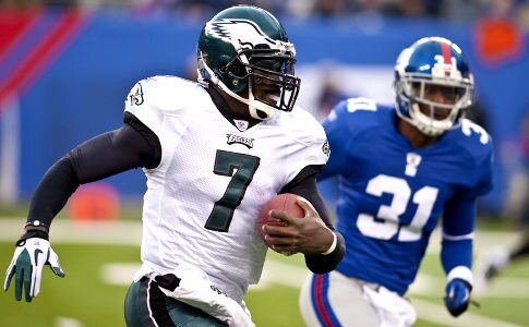 Vick was contained for three quarters by the Giants, but then exploded in the 4th.