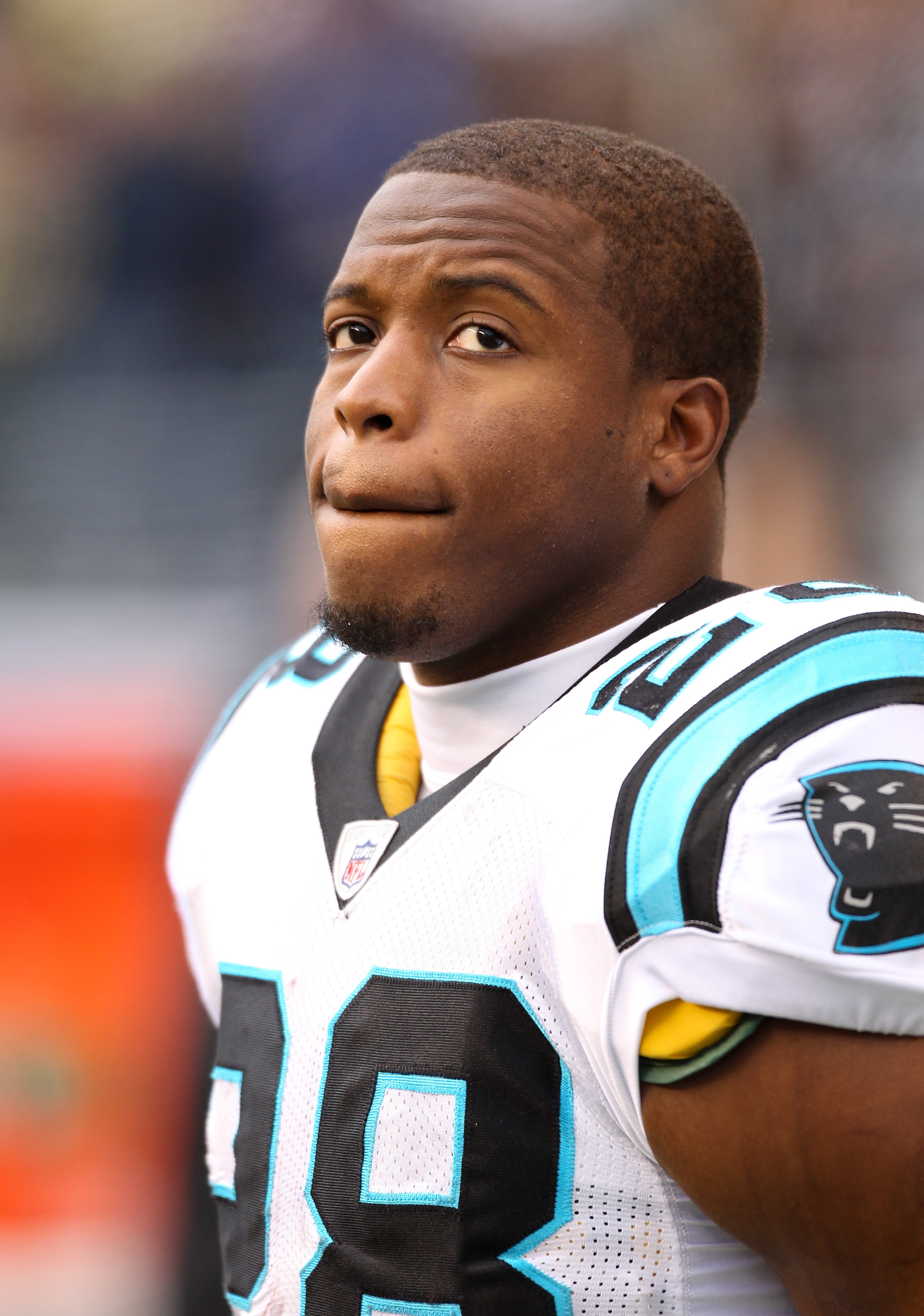 SEATTLE - DECEMBER 05:  Running back Jonathan Stewart #28 of the Carolina Panthers looks on during warmups prior to the game  against the Seattle Seahawks at Qwest Field on December 5, 2010 in Seattle, Washington. The Seahawks won, 31-14. (Photo by Otto G