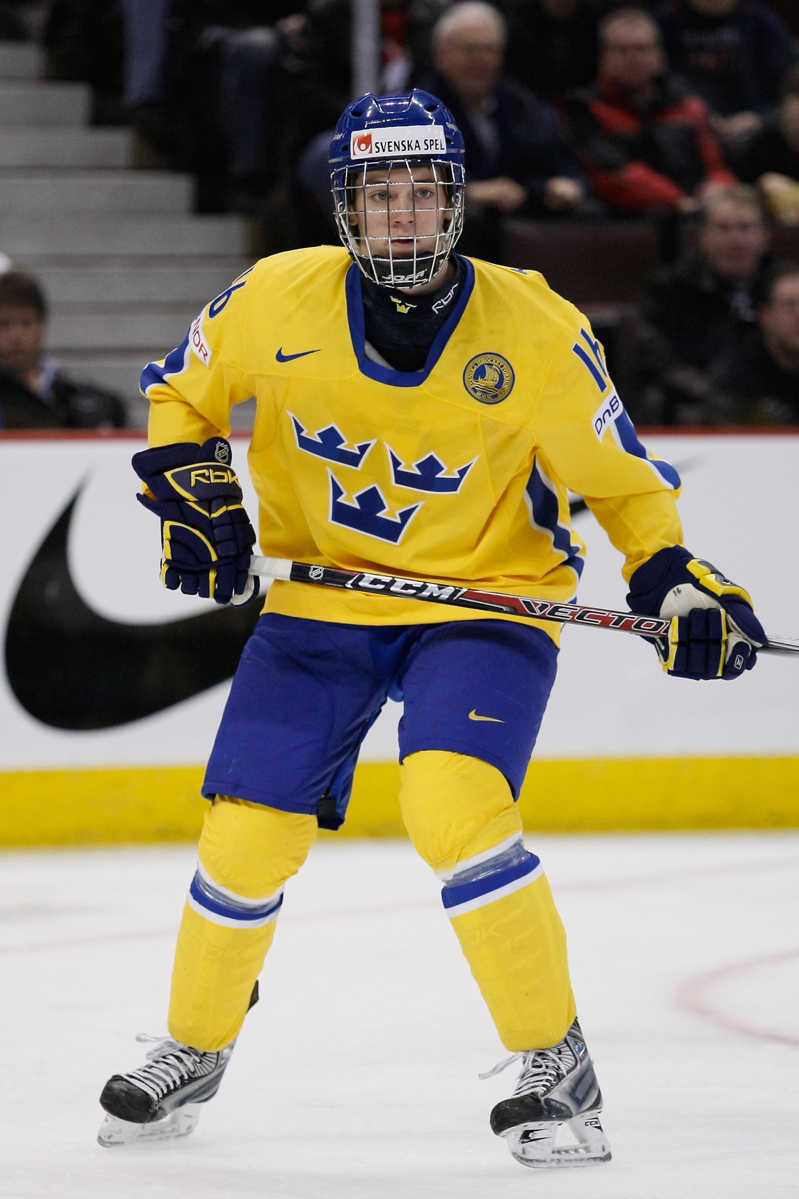 OTTAWA, ON - JANUARY 3:  Tim Erixon #16 of Team Sweden skates during the game against Team Slovakia at the semifinals at the IIHF World Junior Championships at Scotiabank Place on January 03, 2009 in Ottawa, Ontario, Canada.  Team Sweden defeated Team Slo