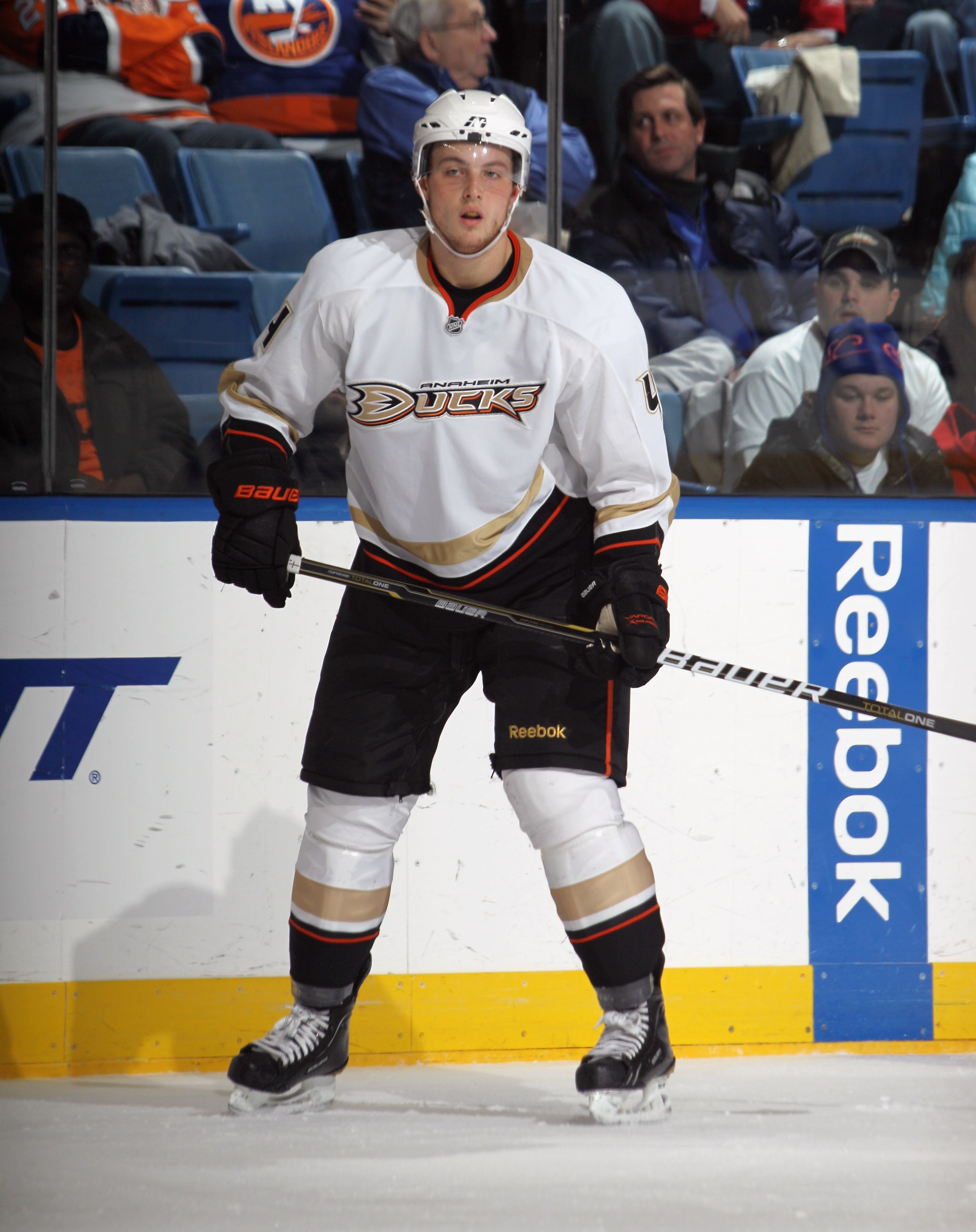 UNIONDALE, NY - DECEMBER 16: Cam Fowler #4 of the Anaheim Ducks skates against the New York Islanders at the Nassau Coliseum on December 16, 2010 in Uniondale, New York.  (Photo by Bruce Bennett/Getty Images)