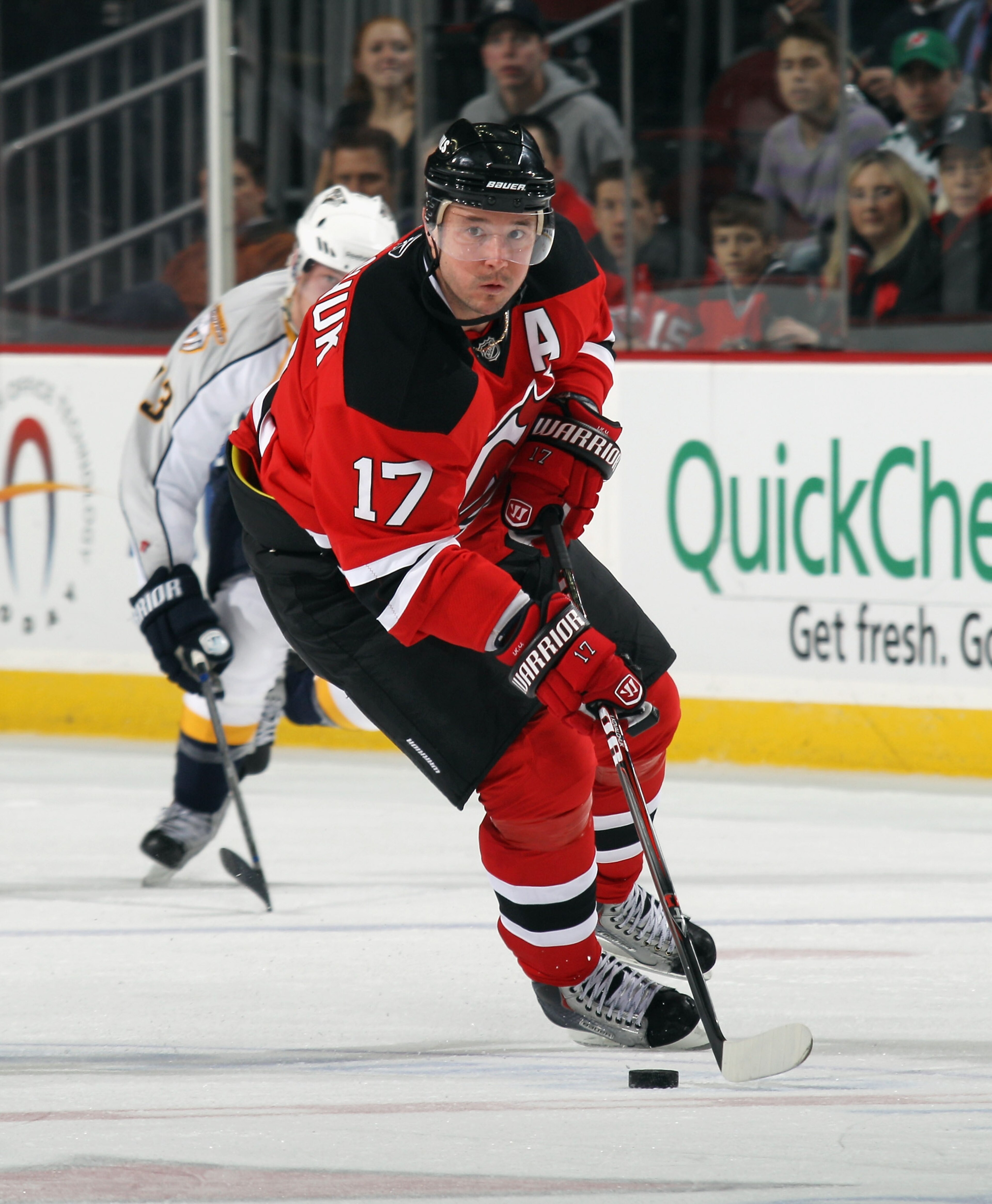 NEWARK, NJ - DECEMBER 17: Ilya Kovalchuk #17 of the New Jersey Devils skates against the Nashville Predators at the Prudential Center on December 17, 2010 in Newark, New Jersey. (Photo by Bruce Bennett/Getty Images) NEWARK, NJ - DECEMBER 17: Ilya Kovalchuk #17 of the New Jersey Devils skates against the Nashville Predators at the Prudential Center on December 17, 2010 in Newark, New Jersey. (Photo by Bruce Bennett/Getty Images)