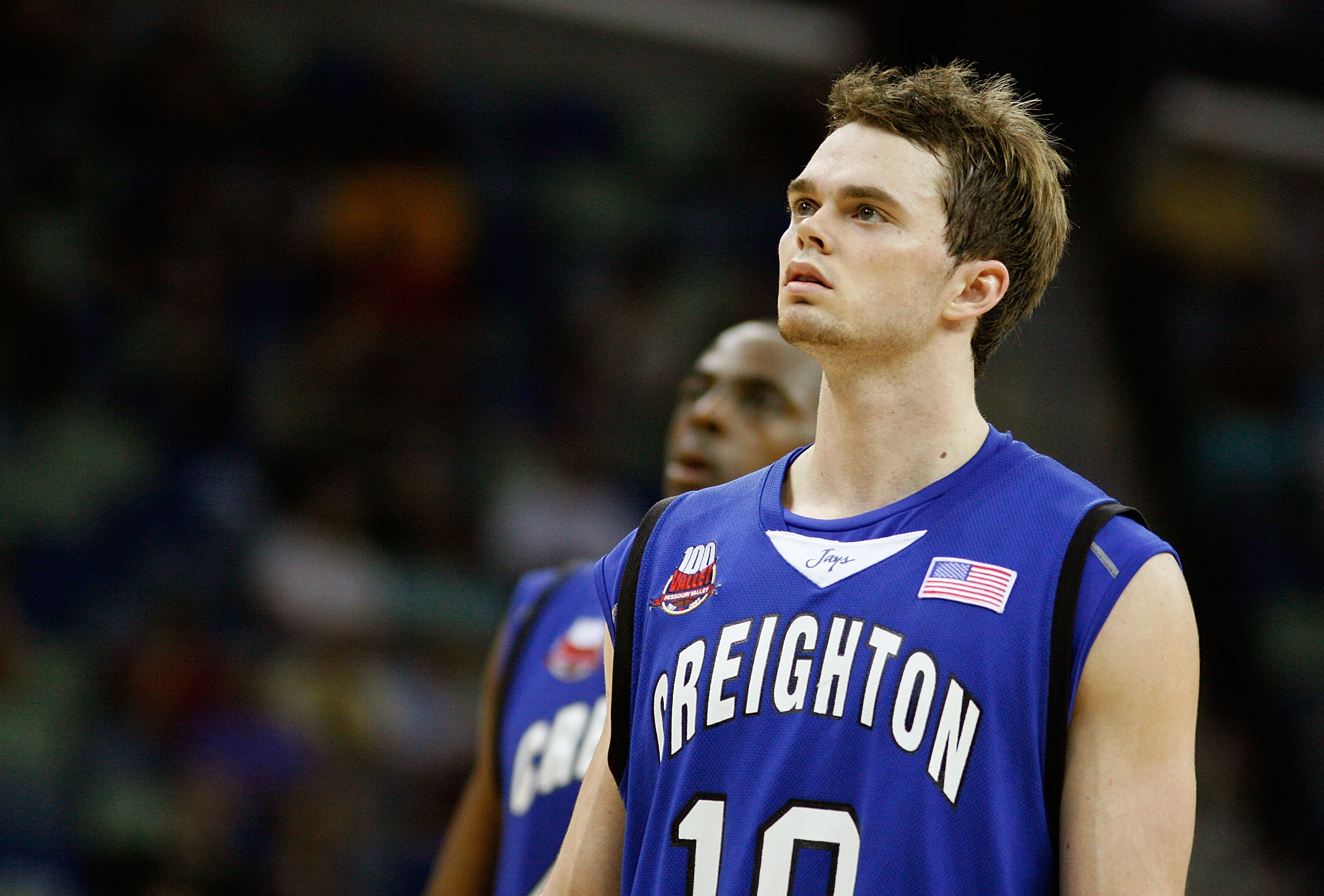 NEW ORLEANS - MARCH 16:  Nate Funk #10 of the Creighton Bluejays walks down court during overtime against the Nevada Wolf Pack in round one of the NCAA Men's Basketball Tournament at the New Orleans Arena on March 16, 2007 in New Orleans, Louisiana.  (Pho