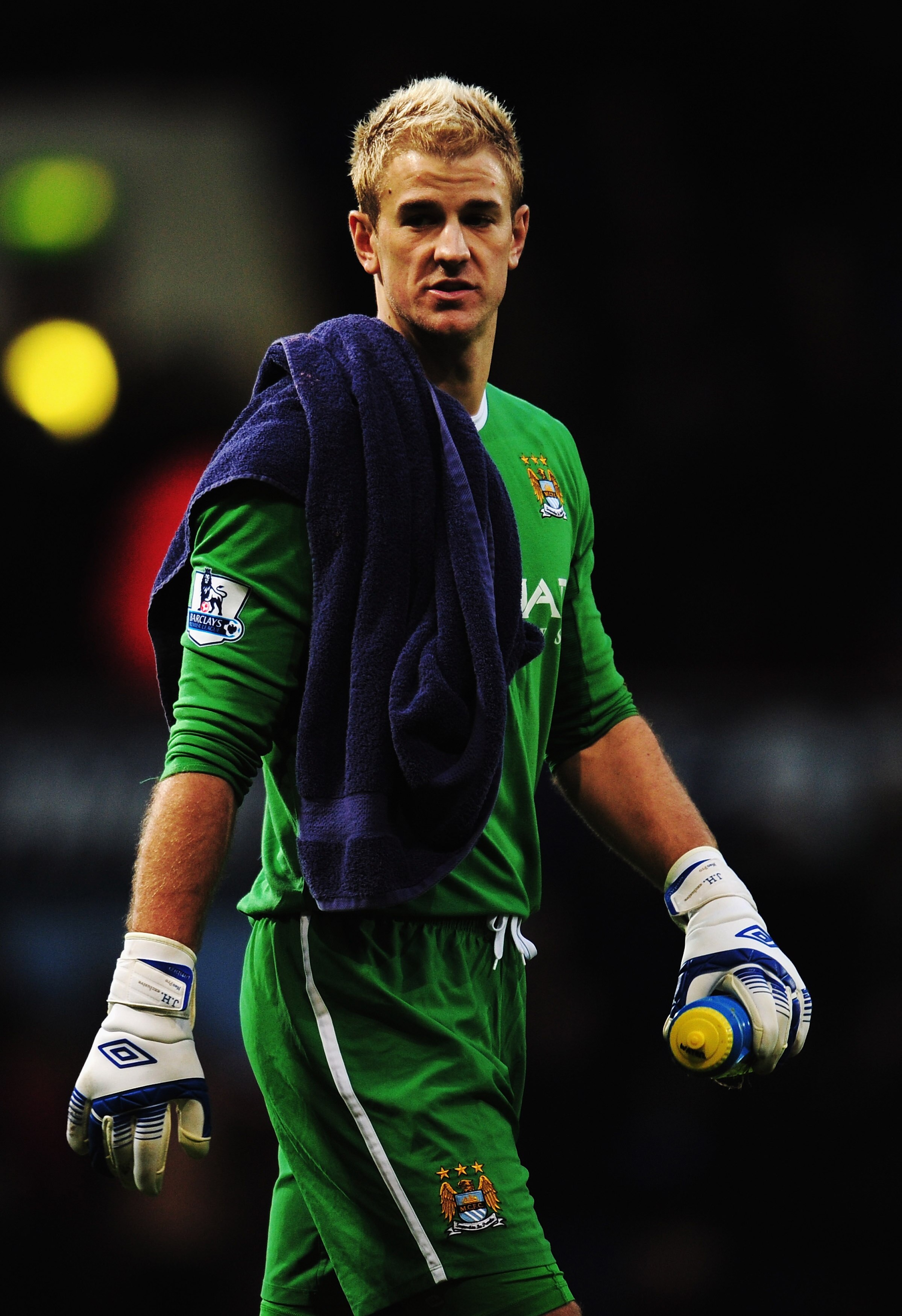 LONDON, UNITED KINGDOM - DECEMBER 11: Joe Hart the Manchester City goalkeeper leaves the field following the Barclays Premier League match between West Ham United and Manchester City at Upton Park on December 11, 2010 in London, England. (Photo by Shaun B