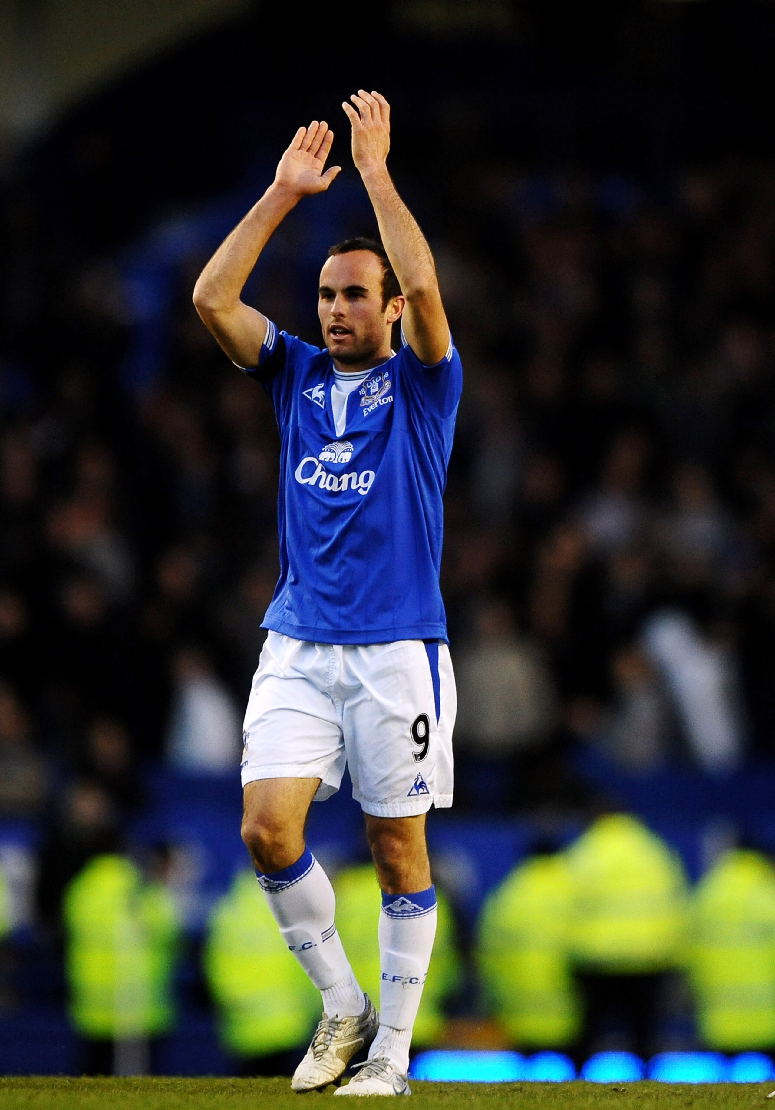 LIVERPOOL, ENGLAND - MARCH 07: Landon Donovan of Everton applauds the fans during the Barclays Premier League match between Everton and Hull City at Goodison Park on March 7, 2010 in Liverpool, England. (Photo by Laurence Griffiths/Getty Images) LIVERPOOL, ENGLAND - MARCH 07: Landon Donovan of Everton applauds the fans during the Barclays Premier League match between Everton and Hull City at Goodison Park on March 7, 2010 in Liverpool, England. (Photo by Laurence Griffiths/Getty Images)