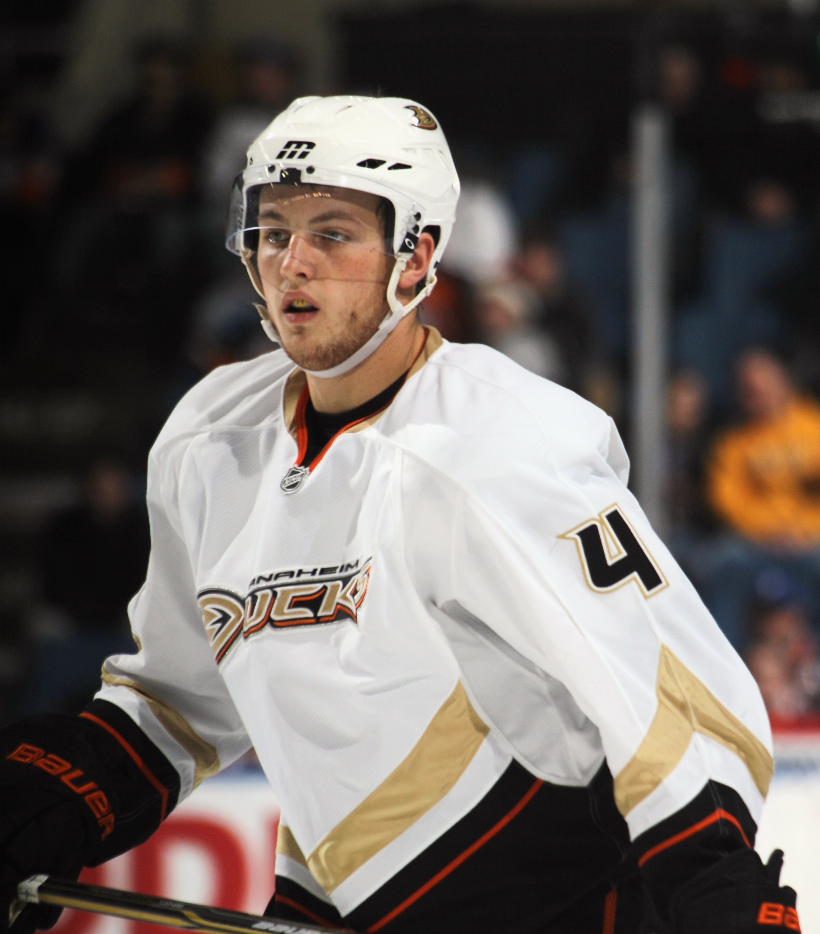 UNIONDALE, NY - DECEMBER 16:  Cam Fowler #4 of the Anaheim Ducks skates against the New York Islanders at the Nassau Coliseum on December 16, 2010 in Uniondale, New York.  (Photo by Bruce Bennett/Getty Images)