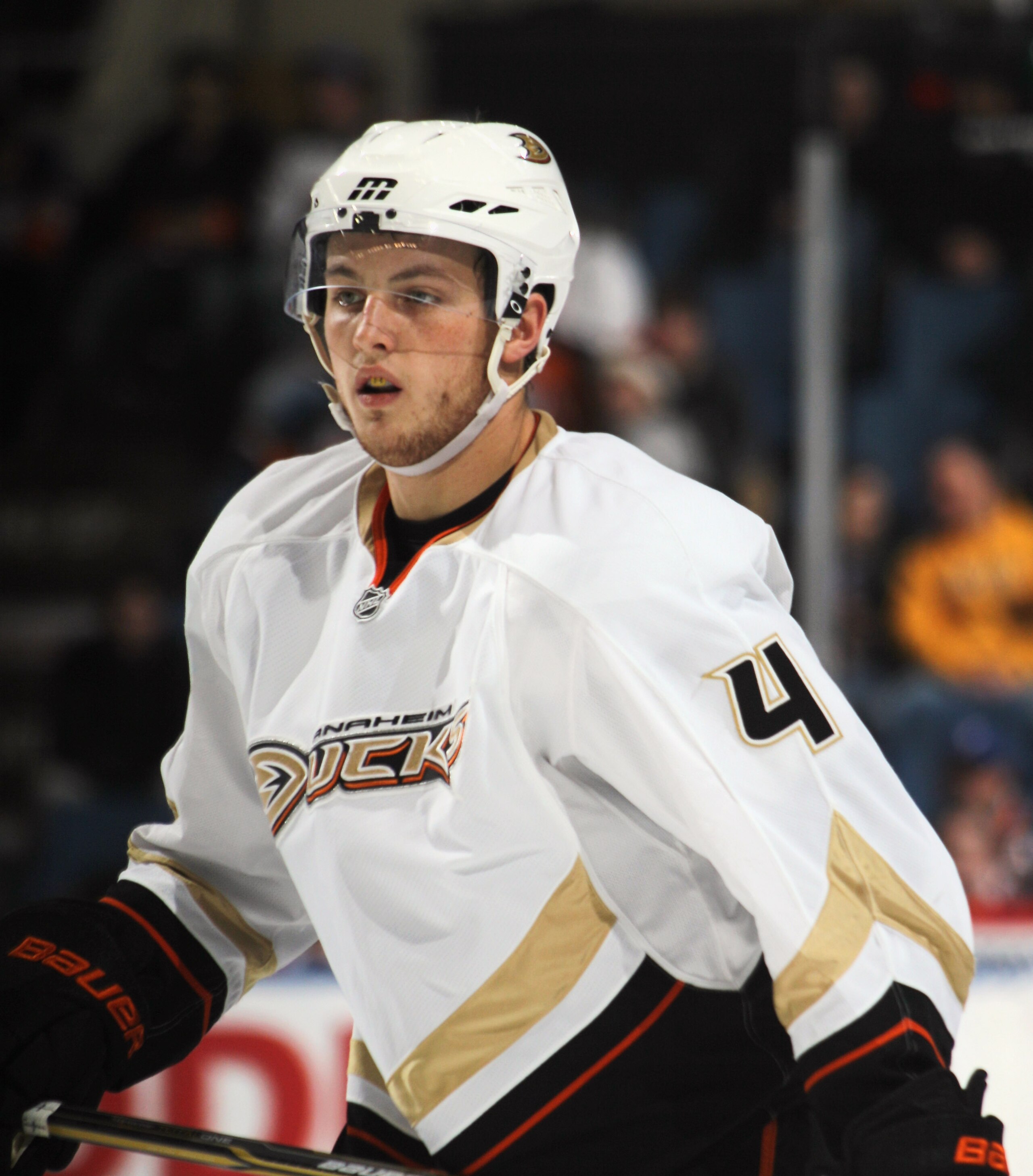 UNIONDALE, NY - DECEMBER 16:  Cam Fowler #4 of the Anaheim Ducks skates against the New York Islanders at the Nassau Coliseum on December 16, 2010 in Uniondale, New York.  (Photo by Bruce Bennett/Getty Images)