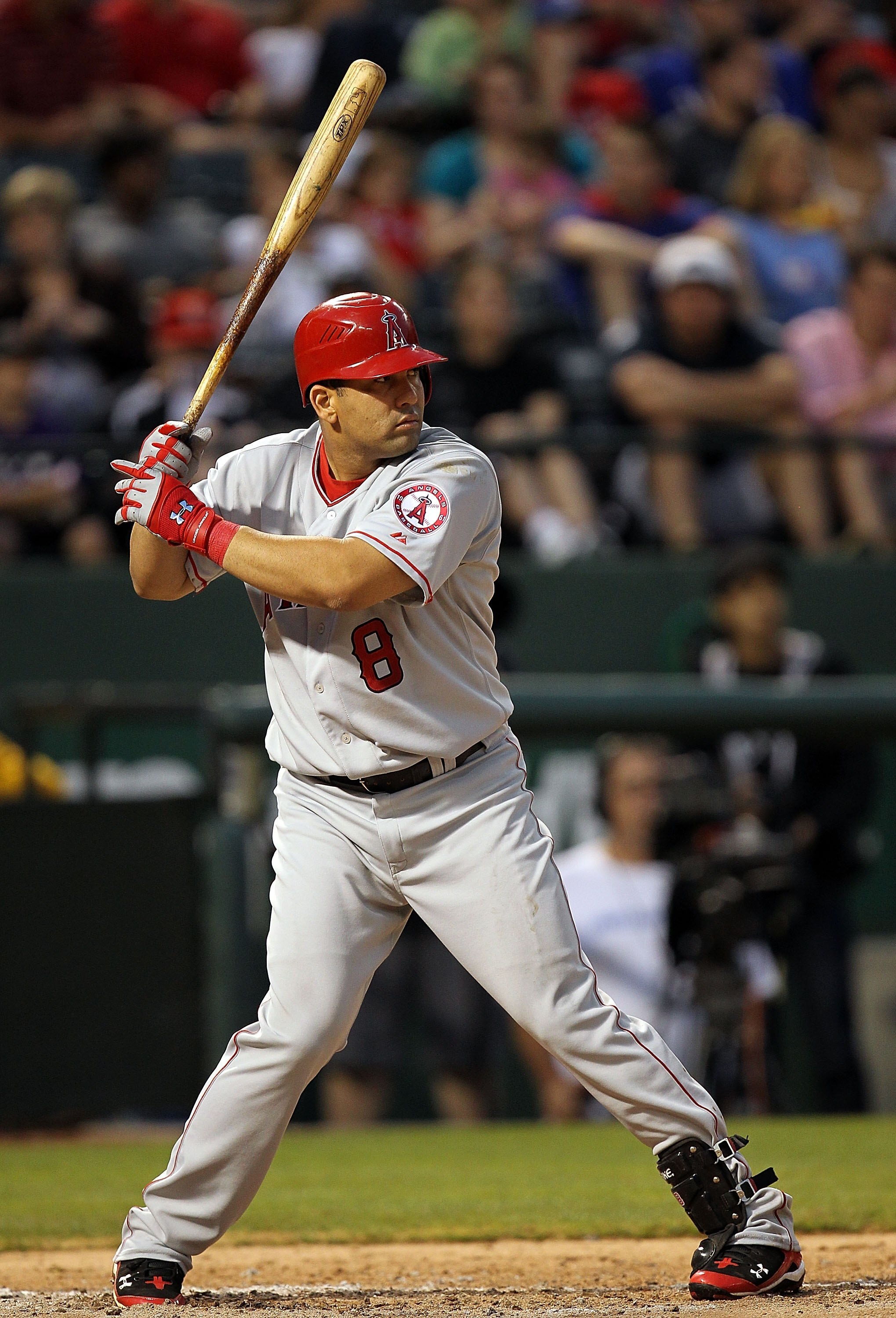 ARLINGTON, TX - MAY 17:  Kendry Morales #8 of the Los Angeles Angels of Anaheim on May 17, 2010 at Rangers Ballpark in Arlington, Texas.  (Photo by Ronald Martinez/Getty Images)