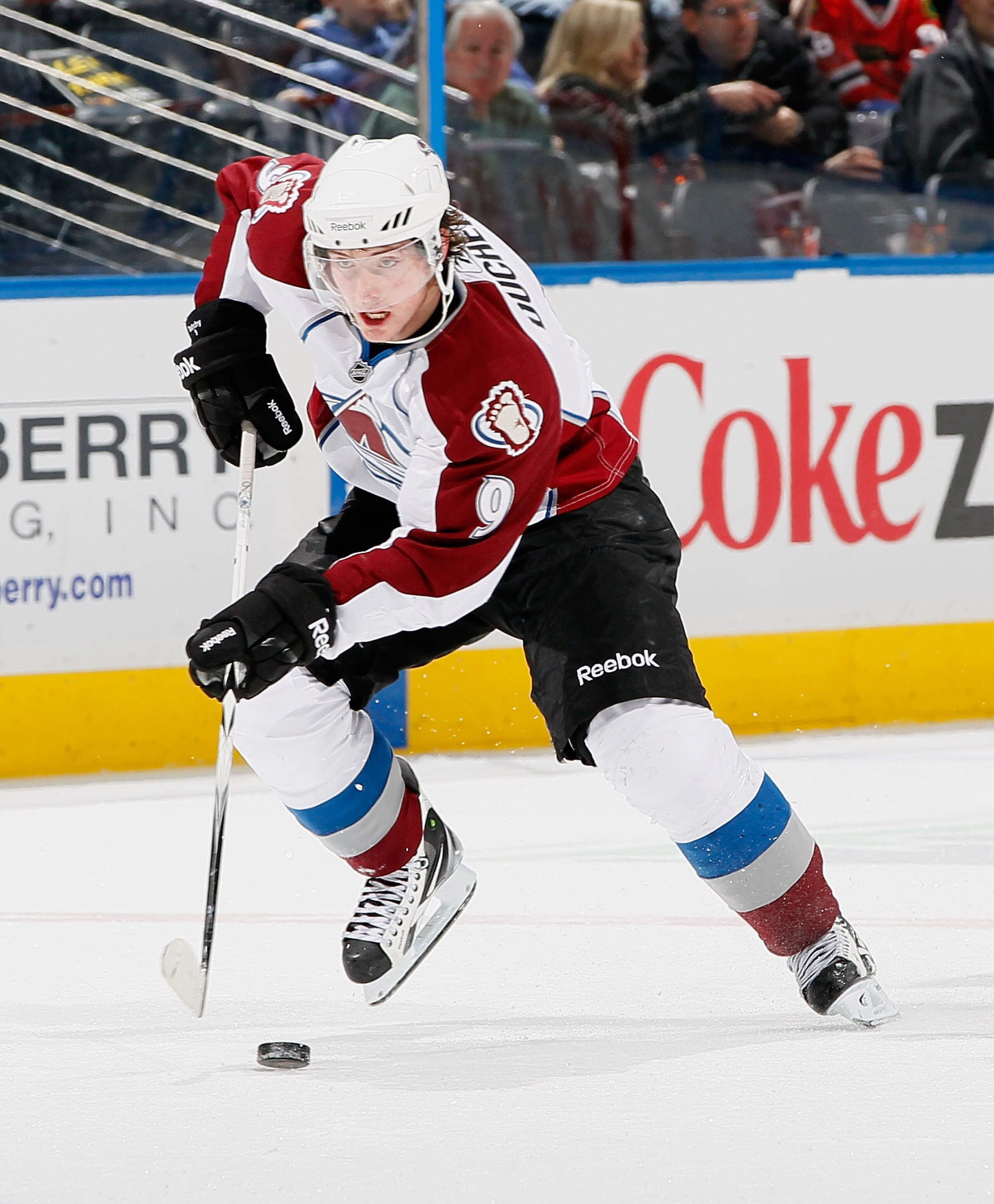 ATLANTA, GA - DECEMBER 10:  Matt Duchene #9 of the Colorado Avalanche against the Atlanta Thrashers at Philips Arena on December 10, 2010 in Atlanta, Georgia.  (Photo by Kevin C. Cox/Getty Images)