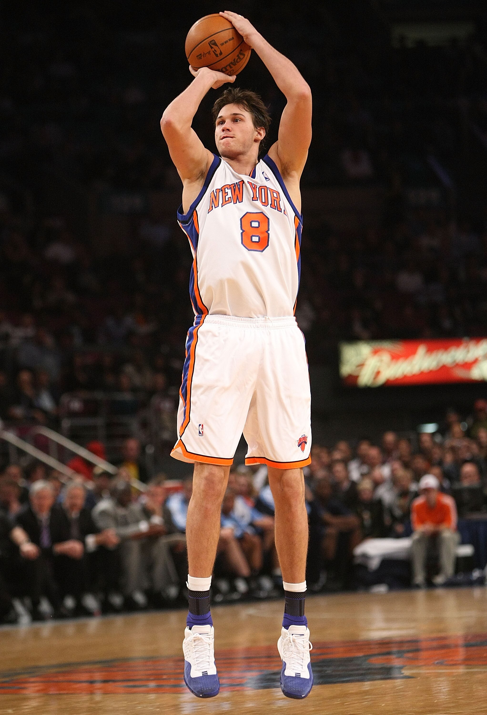 NEW YORK - NOVEMBER 09: Danilo Gallinari #8 of the New York Knicks shoots the ball against the Utah Jazz at Madison Square Garden on November 9, 2009 in New York City. NOTE TO USER: User expressly acknowledges and agrees that, by downloading and or using