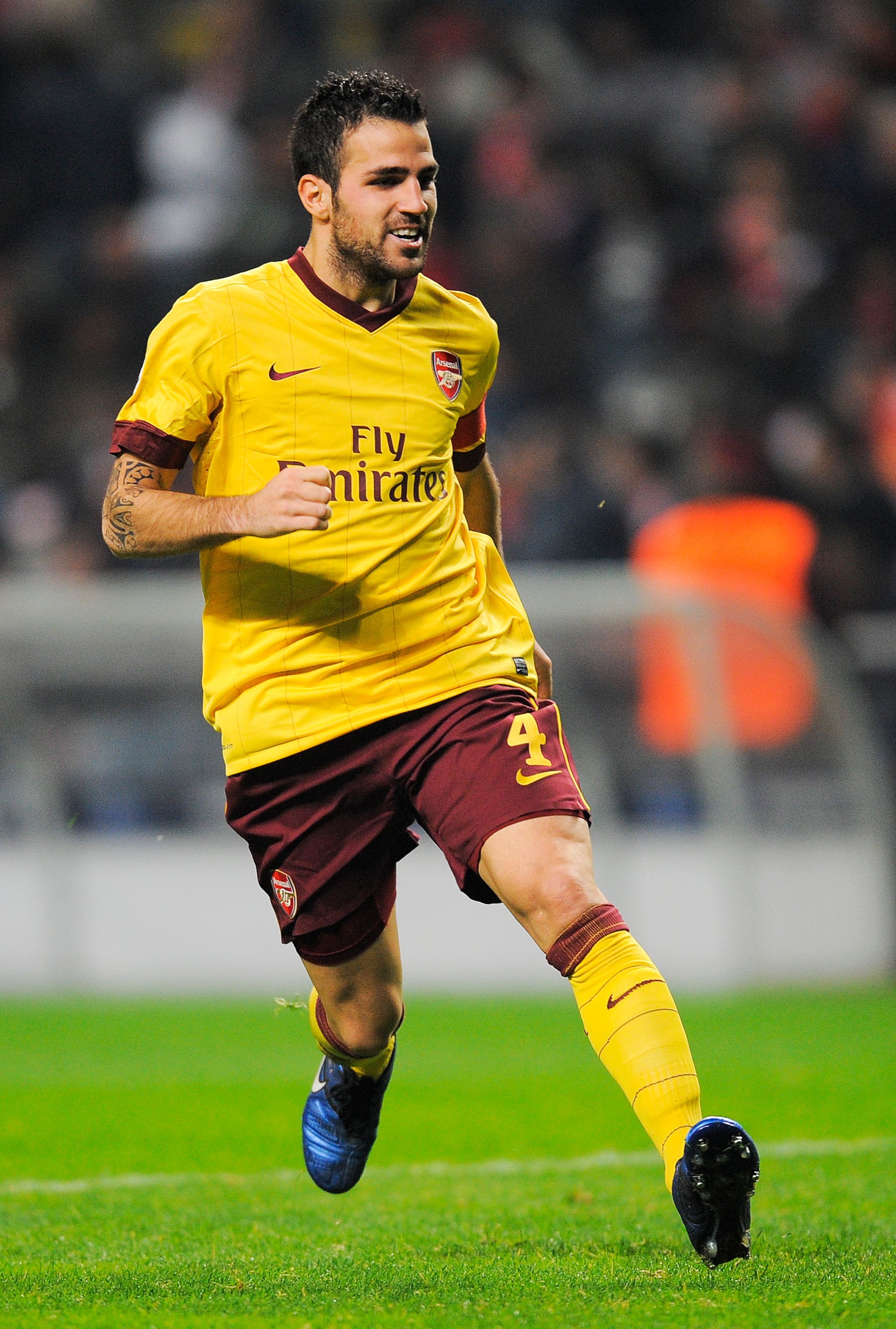 BRAGA, PORTUGAL - NOVEMBER 23:  Cesc Fabregas of Arsenal in action during the UEFA Champions League Group H match between SC Braga and Arsenal at Estadio Municipal de Braga on November 23, 2010 in Braga, Portugal. SC Braga won the match 2-0.  (Photo by Da