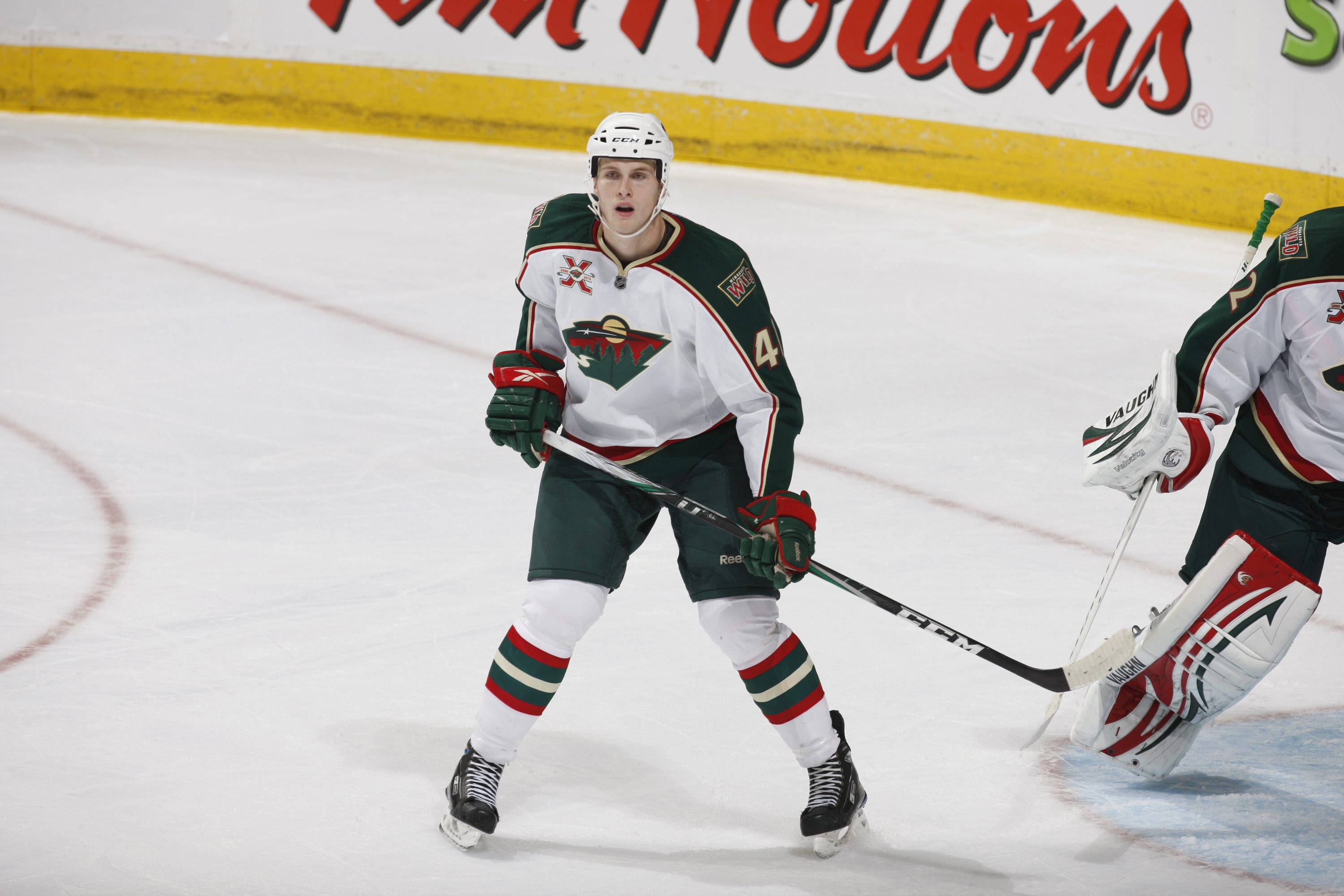 EDMONTON, CANADA - OCTOBER 21: Justin Falk #41 of the Minnesota Wild skates against the Edmonton Oilers on October 21, 2010 at Rexall Place in Edmonton, Alberta, Canada. (Photo by Dale MacMillan/Getty Images)