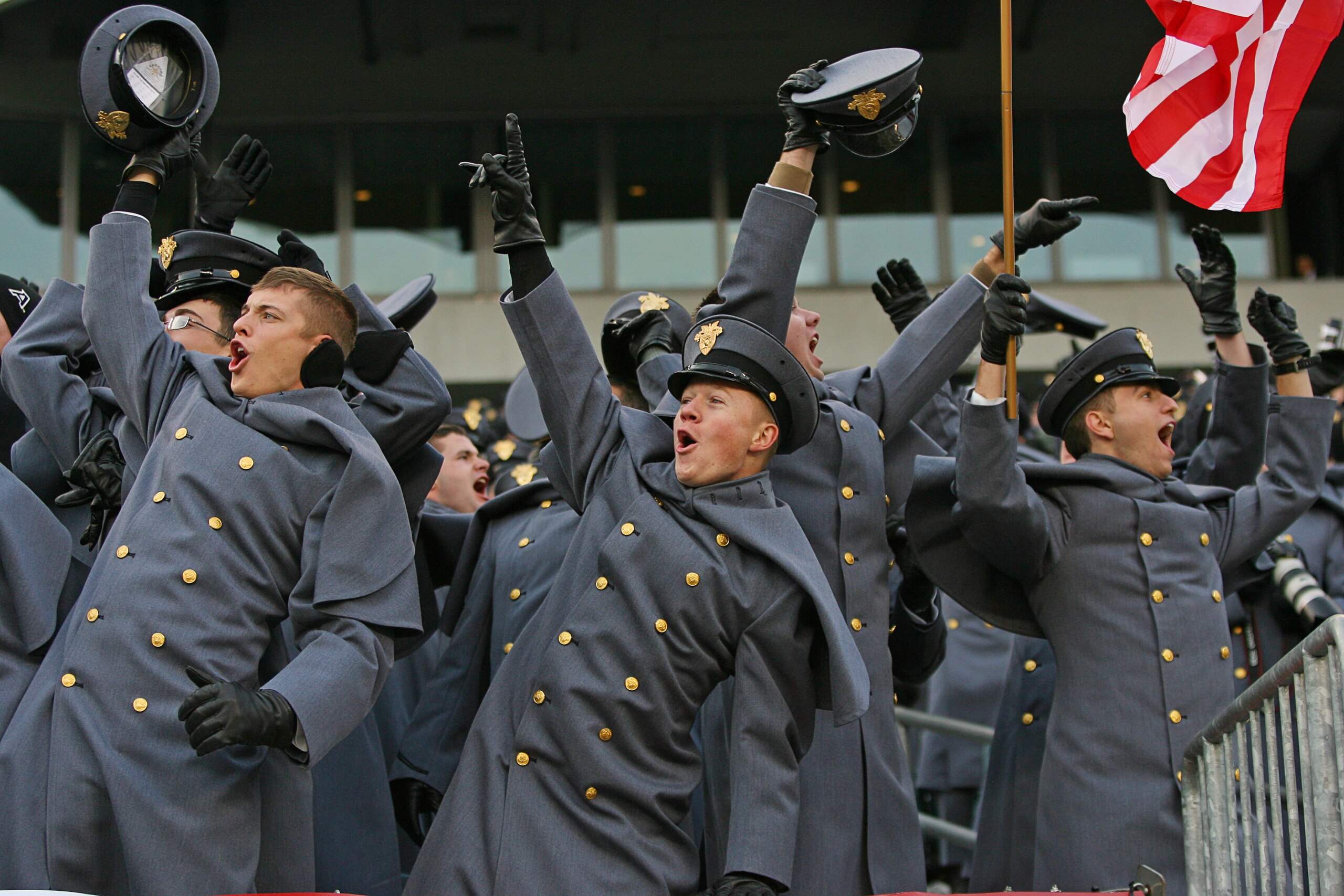 PHILADELPHIA - DECEMBER 11: Army Cadets cheer during a game against the Navy Midshipmen on December 11, 2010 at Lincoln Financial Field in Philadelphia, Pennsylvania. The Midshipmen won 31-17. (Photo by Hunter Martin/Getty Images) PHILADELPHIA - DECEMBER 11: Army Cadets cheer during a game against the Navy Midshipmen on December 11, 2010 at Lincoln Financial Field in Philadelphia, Pennsylvania. The Midshipmen won 31-17. (Photo by Hunter Martin/Getty Images)