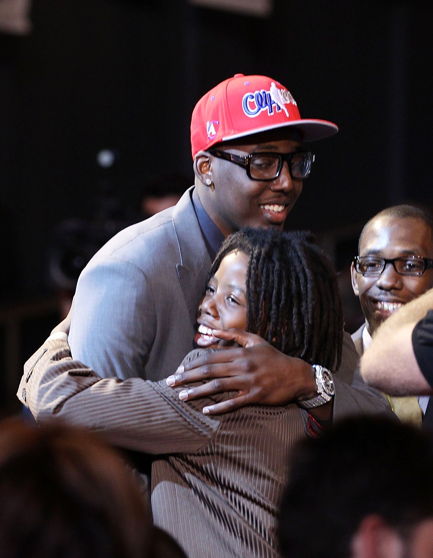 NEW YORK - JUNE 24:  Al Farouq Aminu celebrates after being drafted eighth by The Los Angeles Clippers at Madison Square Garden on June 24, 2010 in New York City.  NOTE TO USER: User expressly acknowledges and agrees that, by downloading and or using this