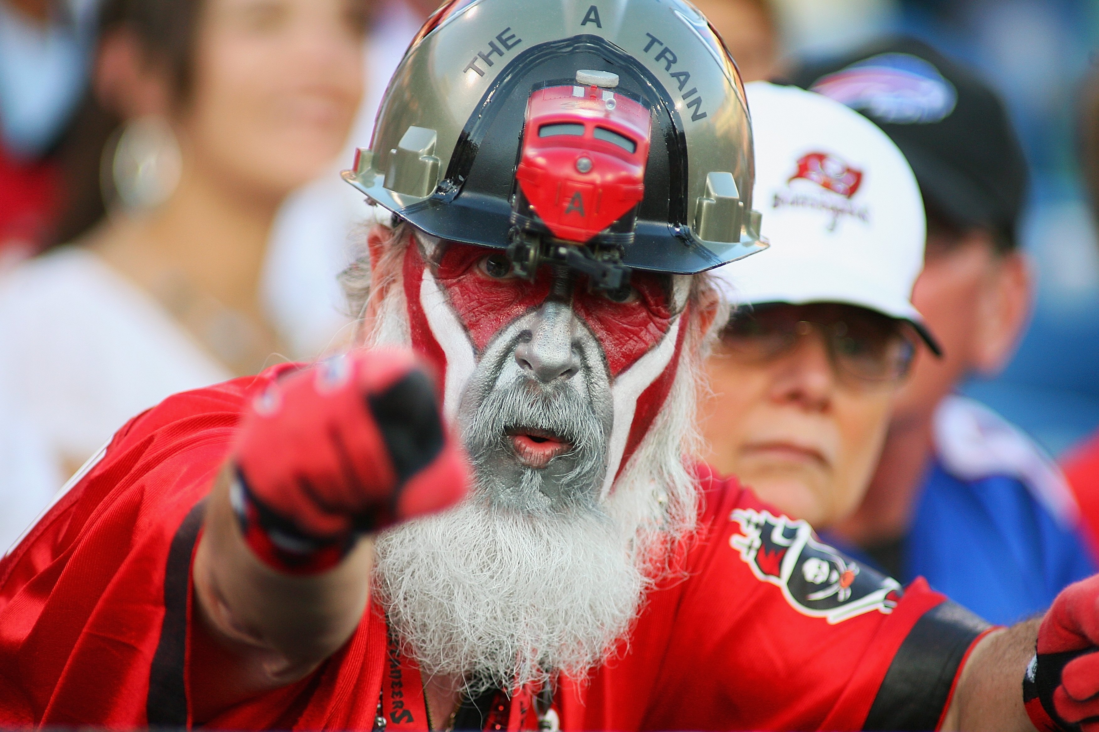 ORCHARD PARK, NY - SEPTEMBER 20:  A Buccaneers fan looks on during the game between the Tampa Bay Buccaneers and the Buffalo Bills at Ralph Wilson Stadium on September 20, 2009 in Orchard Park, New York.  The Bills won 33-20.  (Photo by Rick Stewart/Getty