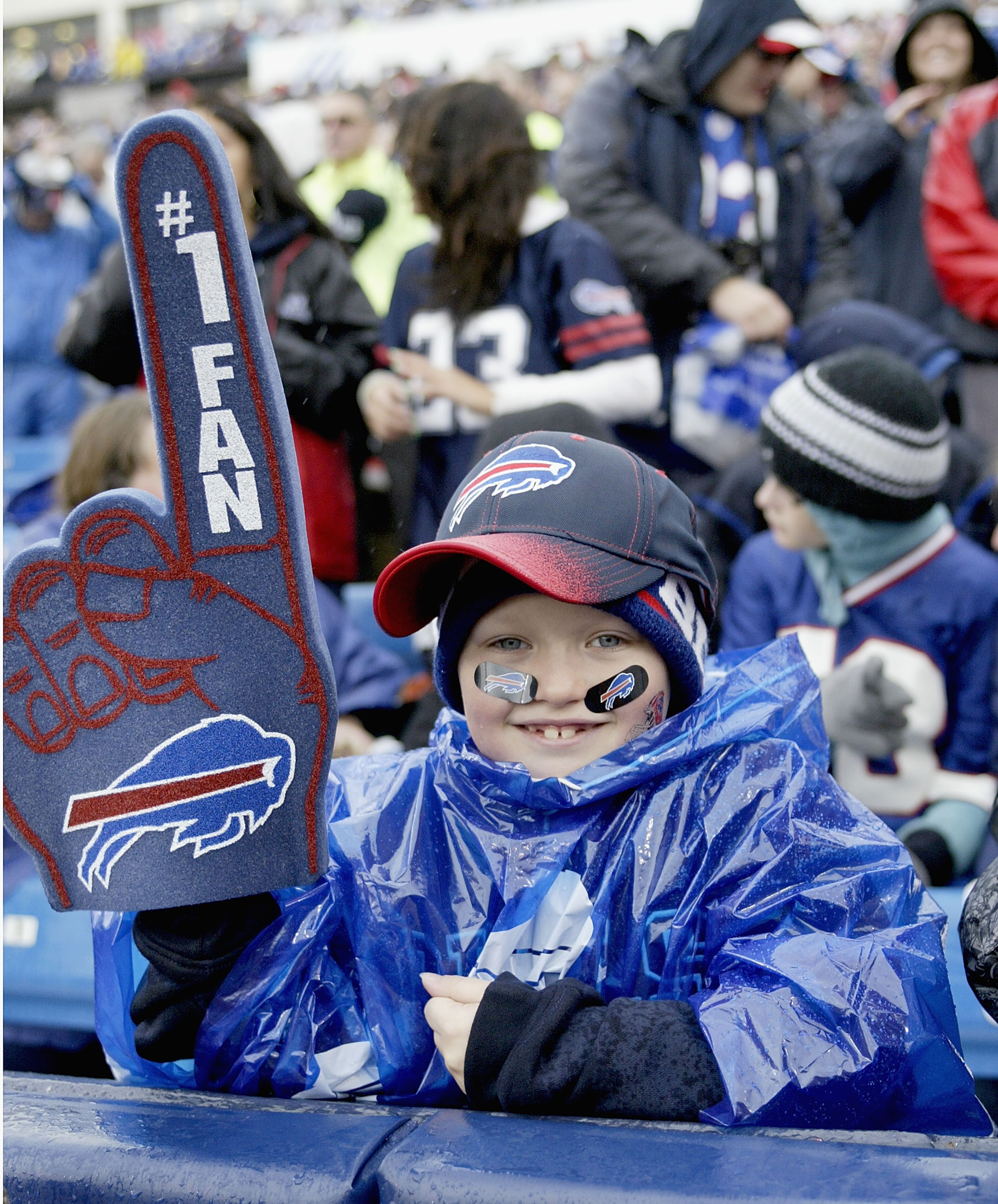 ORCHARD PARK, NY - OCTOBER 03: A young Buffalo Bills fan shows his support against the New York Jets at Ralph Wilson Stadium on October 3, 2010 in Orchard Park, New York. The Jets won 38-14. (Photo by Rick Stewart/Getty Images) ORCHARD PARK, NY - OCTOBER 03: A young Buffalo Bills fan shows his support against the New York Jets at Ralph Wilson Stadium on October 3, 2010 in Orchard Park, New York. The Jets won 38-14. (Photo by Rick Stewart/Getty Images)