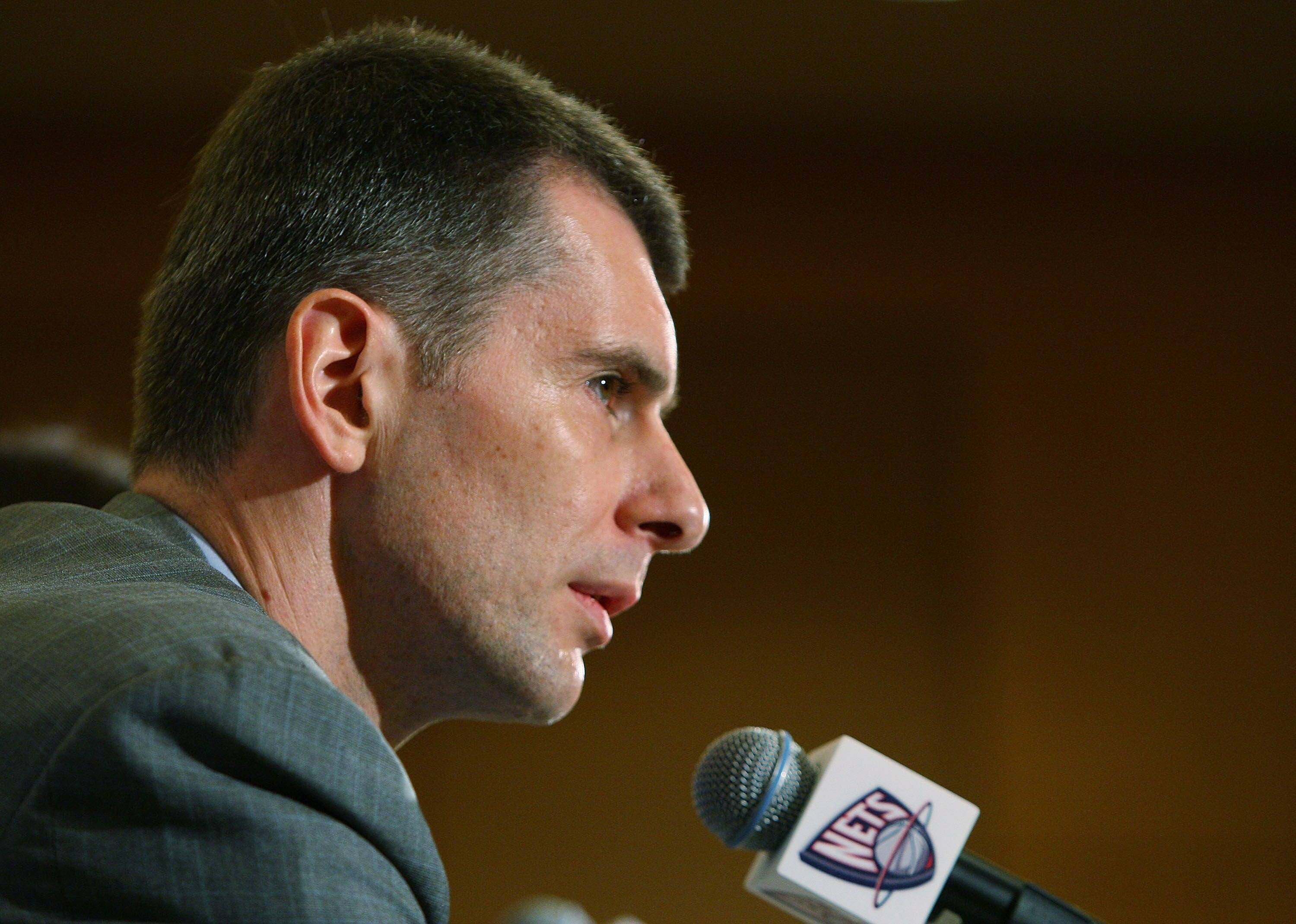 NEW YORK - MAY 19:  New Jersey Nets Owner Mikhail Prokhorov addresses the media during a press conference at the Four Seasons Hotel on May 19, 2010 in New York City.  (Photo by Mike Stobe/Getty Images)