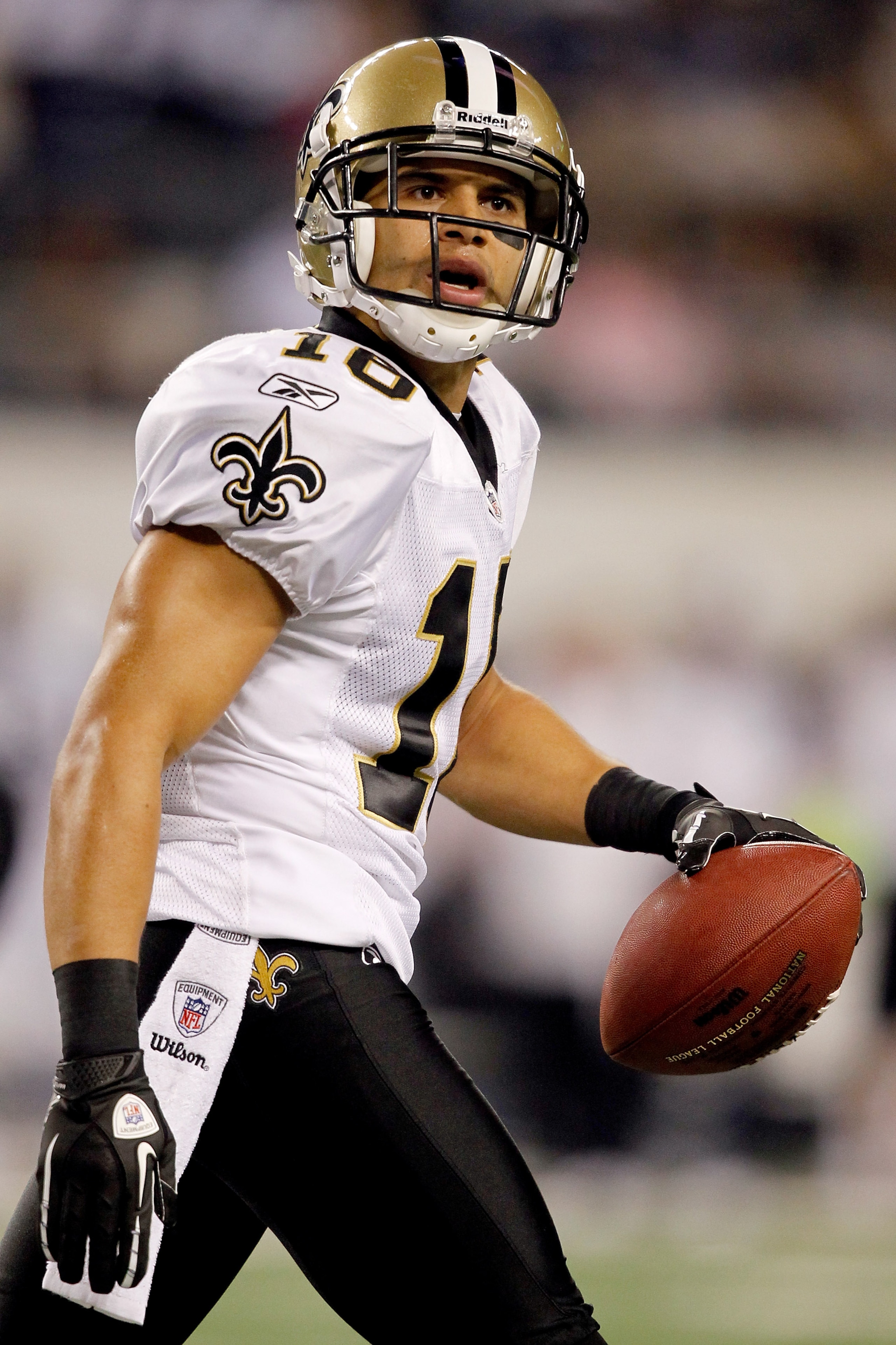 ARLINGTON, TX - NOVEMBER 25: Lance Moore #16 of the New Orleans Saints celebrates scoring the go ahead touchdown late in the fourth quarter against the Dallas Cowboys at Cowboys Stadium on November 25, 2010 in Arlington, Texas. (Photo by Matthew Stockma ARLINGTON, TX - NOVEMBER 25: Lance Moore #16 of the New Orleans Saints celebrates scoring the go ahead touchdown late in the fourth quarter against the Dallas Cowboys at Cowboys Stadium on November 25, 2010 in Arlington, Texas. (Photo by Matthew Stockma