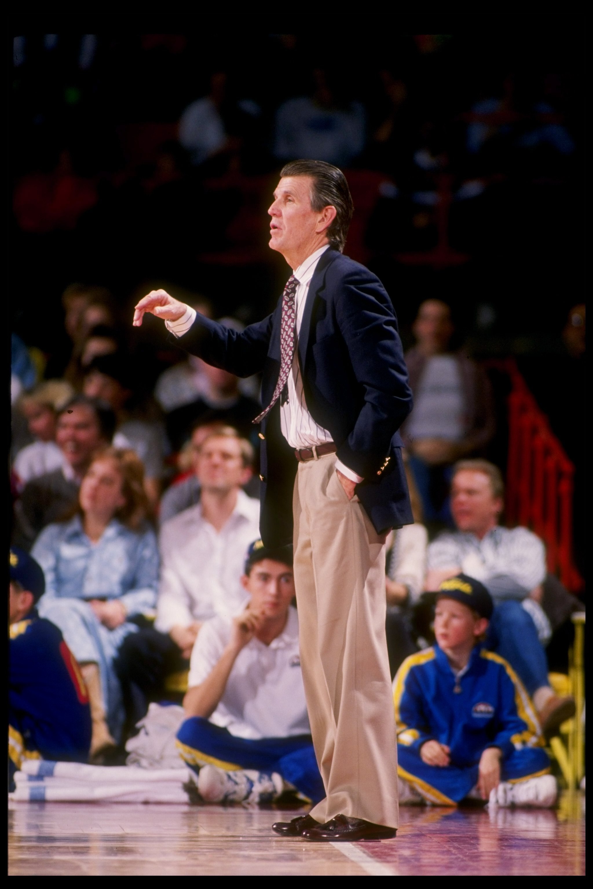 1990-1991:  Head coach Paul Westhead of the Denver Nuggets looks on during a game. Mandatory Credit: Tim de Frisco  /Allsport