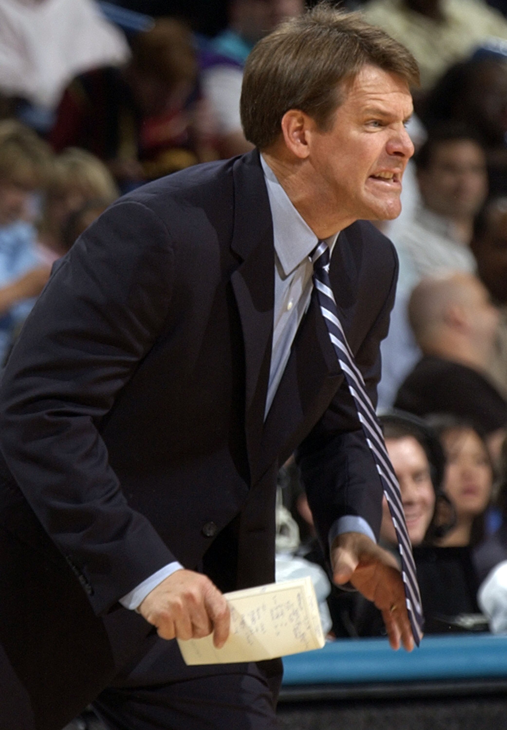 NEW ORLEANS - APRIL 27:  Head Coach Tim Floyd of the New Orleans Hornets calls a play against the Miami Heat in Game four of the Eastern Conference Quarterfinals during NBA Playoffs April 27, 2004 at the New Orleans Arena in New Orleans, Louisiana. NOTE T