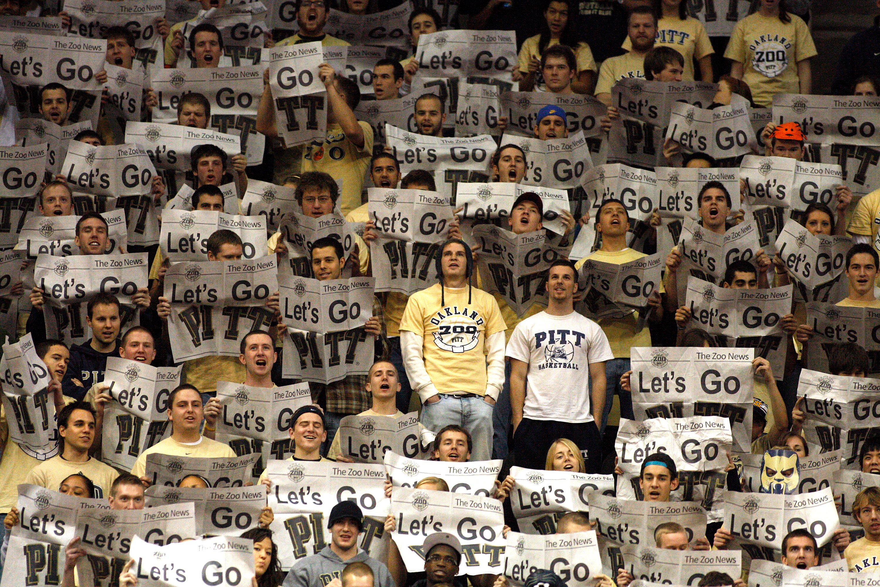 PITTSBURGH, PA - DECEMBER 11:  Pittsburgh Panthers fans cheer on their team against the Tennessee Volunteers during the SEC/BIG EAST Invitational at Consol Energy Center on December 11, 2010 in Pittsburgh, Pennsylvania.The Volunteers defeated the Panthers